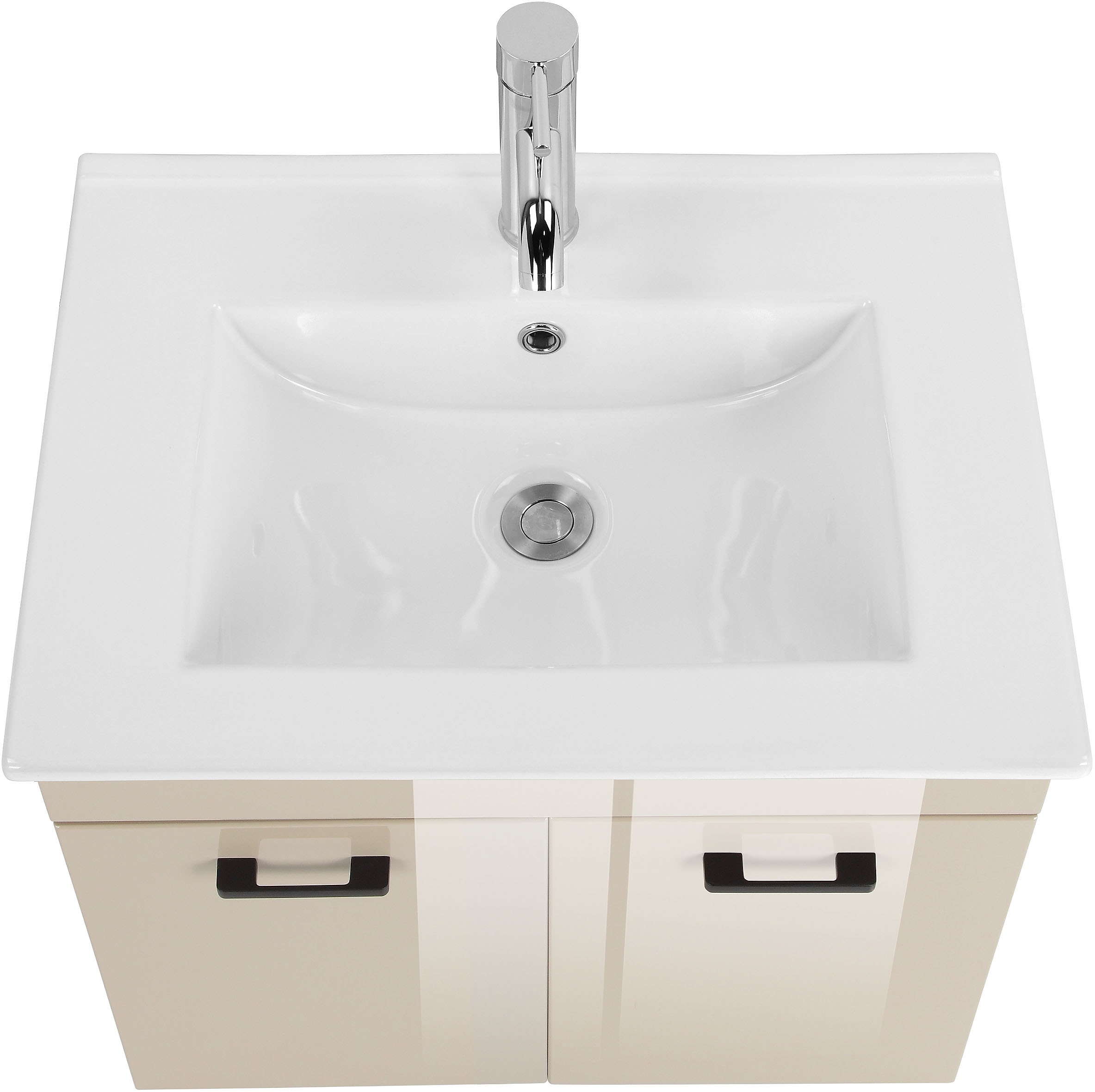 welltime Waschtisch »Florenz, Breite 60cm, 2 Tür, 2 Fächer, MDF-Front« Komplett-Set,  Waschplatz mit 2 Türen,in verschiedenen Farben erhältlich, Badmöbel