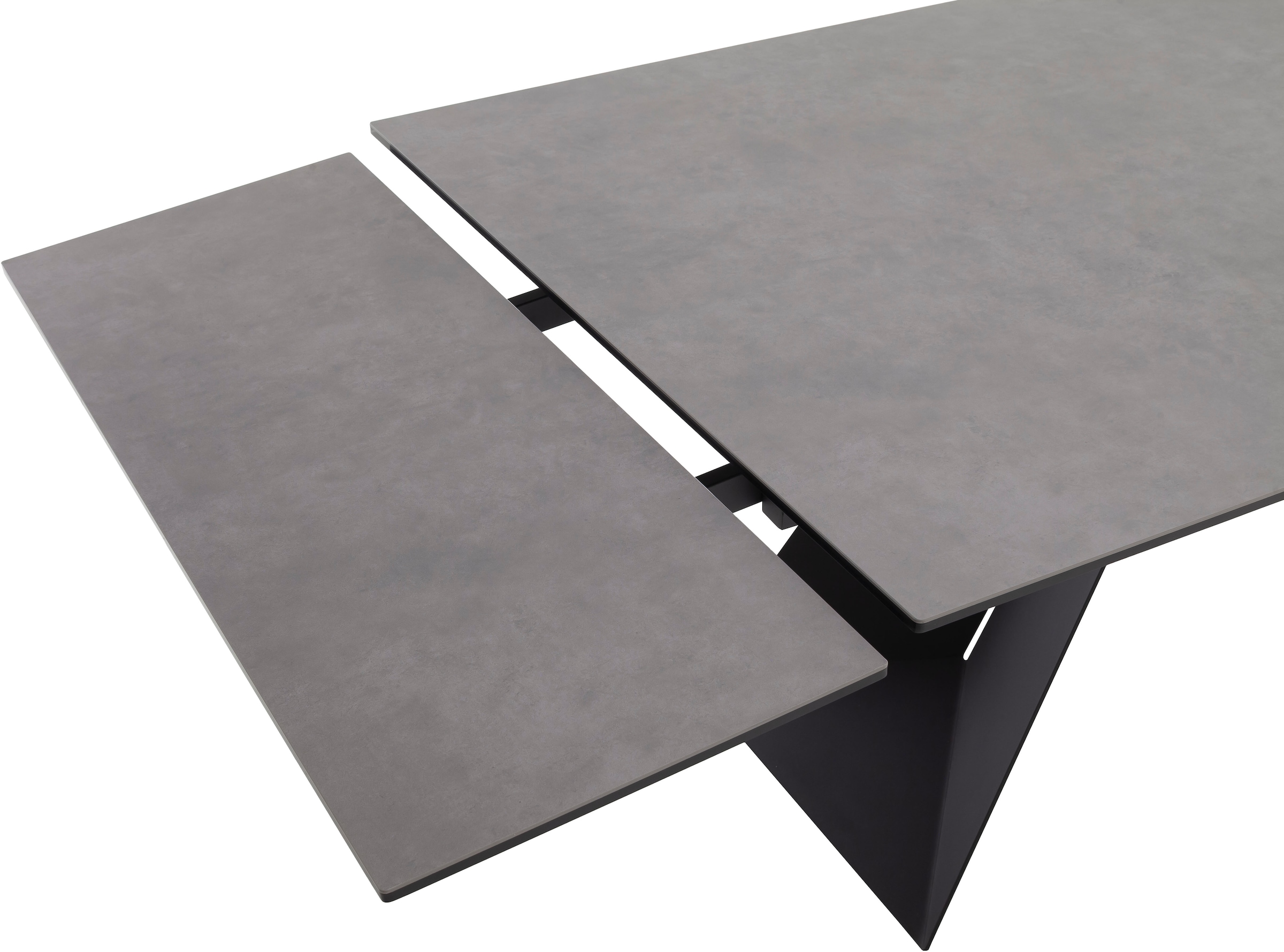 MCA furniture Table de salle à manger »Nagoya« 1 cuis tlg. Auszugstisch, Stirnauszug, Metallgestell, Keramik, Sicherheitsglas