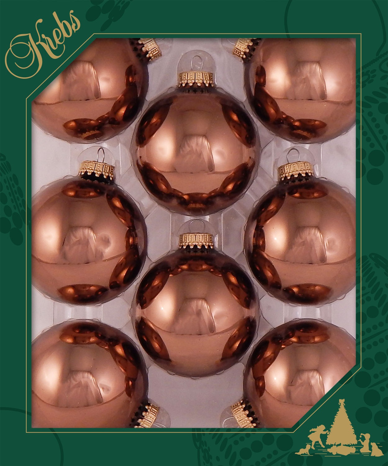 Krebs Glas Lauscha Boule de Noël »CBK70416, Weihnachtsdeko, Christbaumschmuck, Christbaumkugeln Glas«