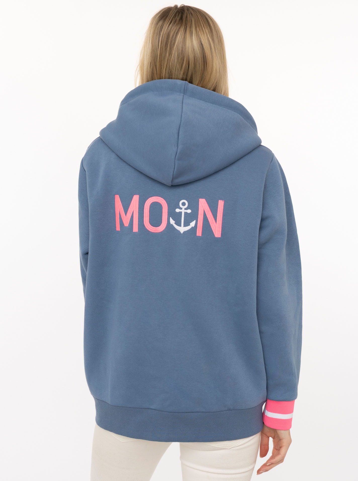 Zwillingsherz Sweat à capuche »"Rahel"« Langarm, Kapuze, Reissverschluss, modisch, Schriftzug, Taschen