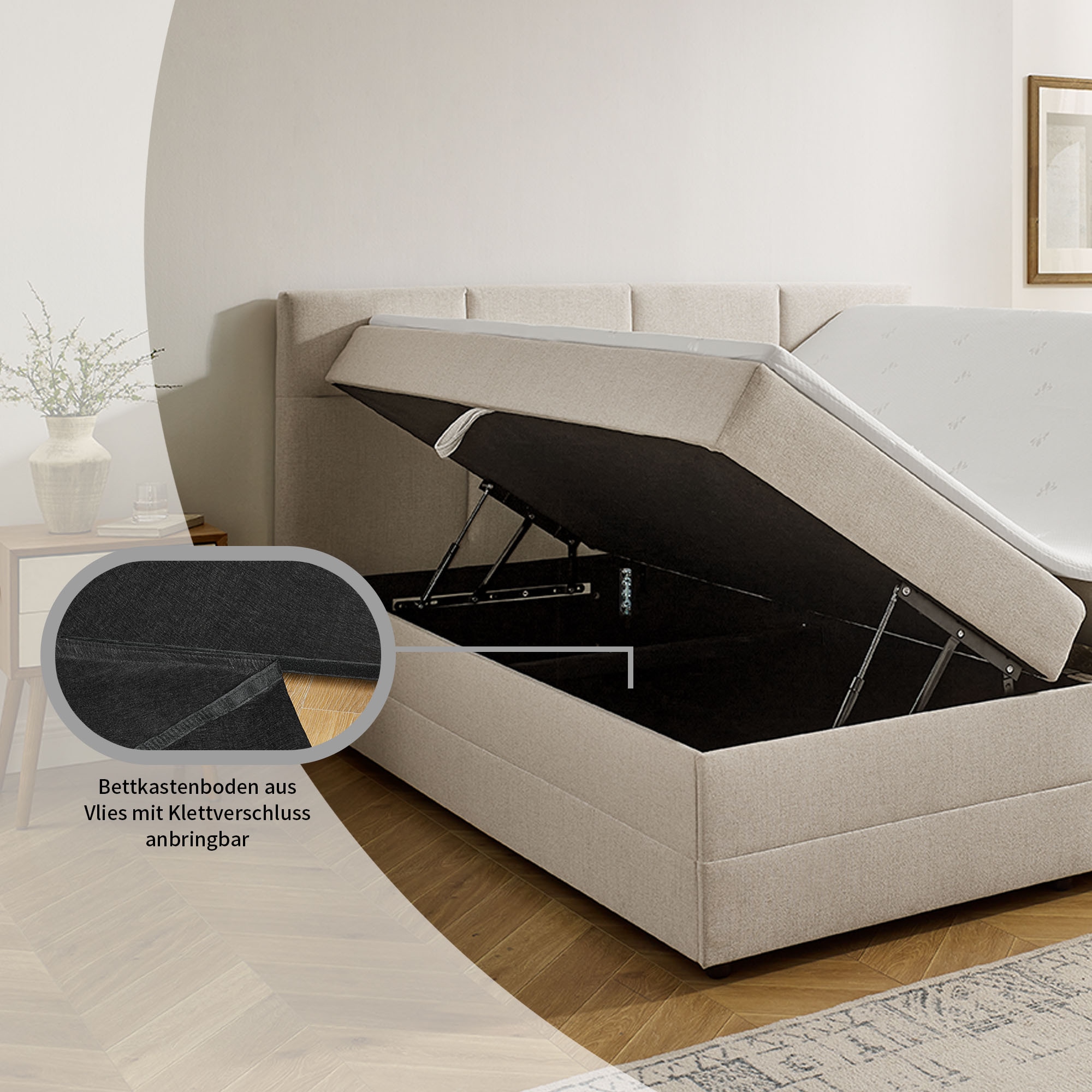 GOODproduct Boxbett »Fillmore inkl. Bettkasten, Liegefläche 180x200 cm, in Boxspring-Optik« inkl. Topper, erhältlich in verschiedenen Farben