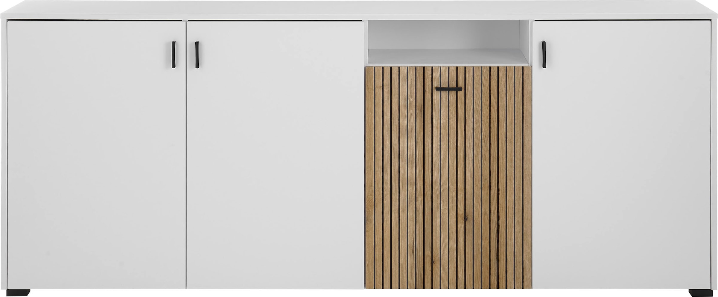 INOSIGN Sideboard »Hudson« in moderner Trendfarbe, Griffe aus Metall (Schwarz), Breite 200 cm