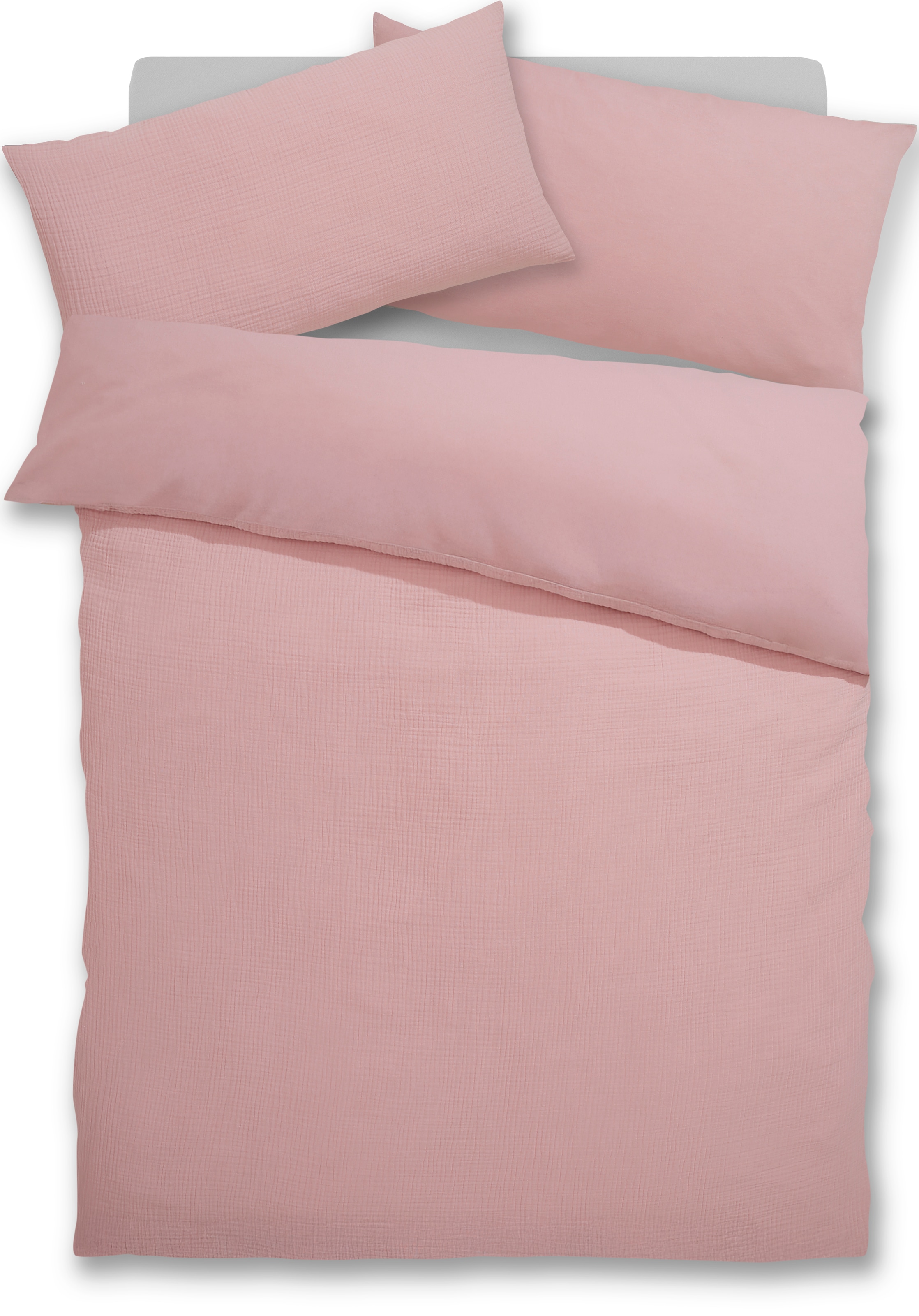GOODproduct Linge de lit réversible »Sari3« 2 NEUHEIT: aus 100% Baumwolle in weichem Musselin, Rückseite Renforcé