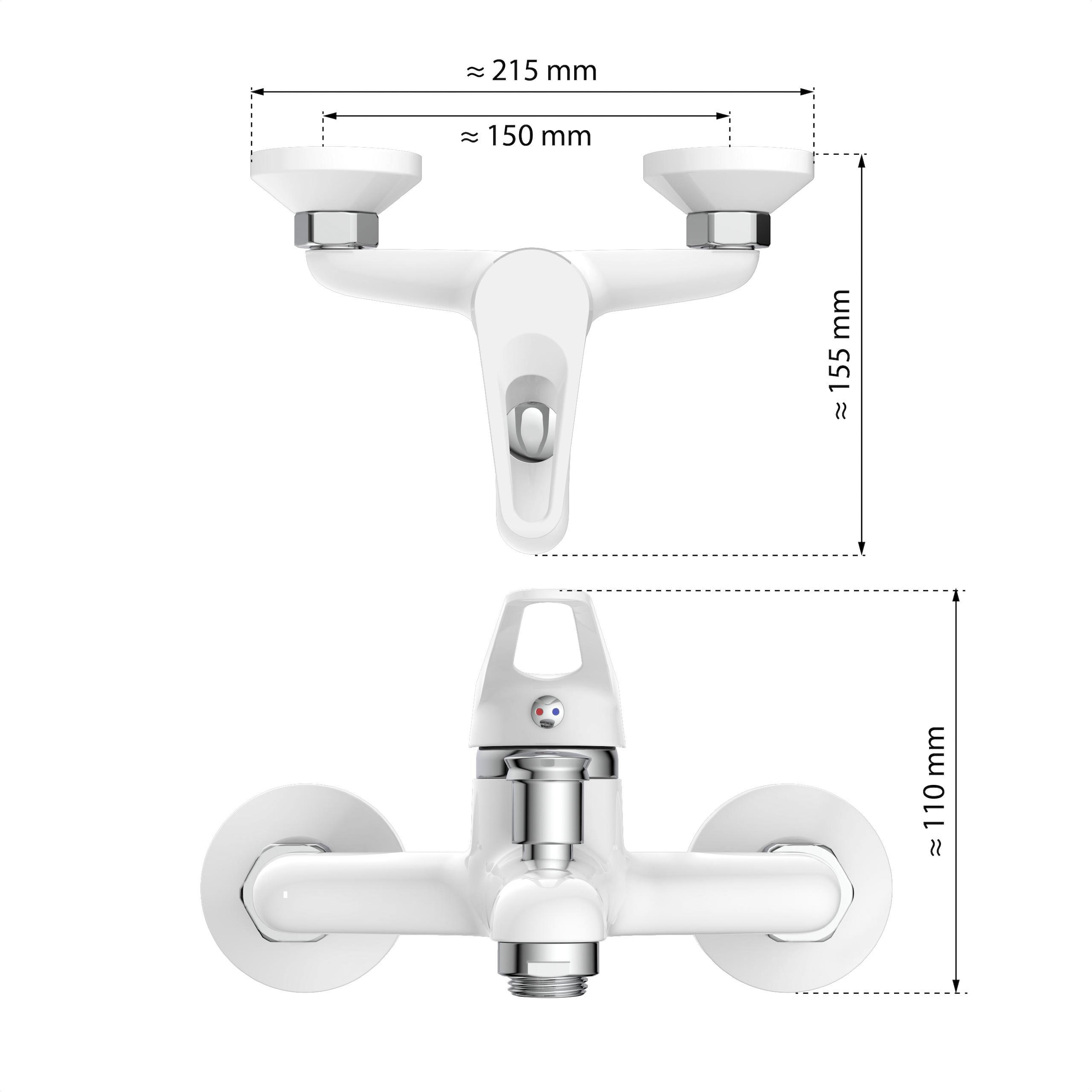 Eisl Wannenarmatur »SPEED« Mischbatterie Badewanne, Wasserhahn Bad, Wannenarmatur in Weiss/Chrom