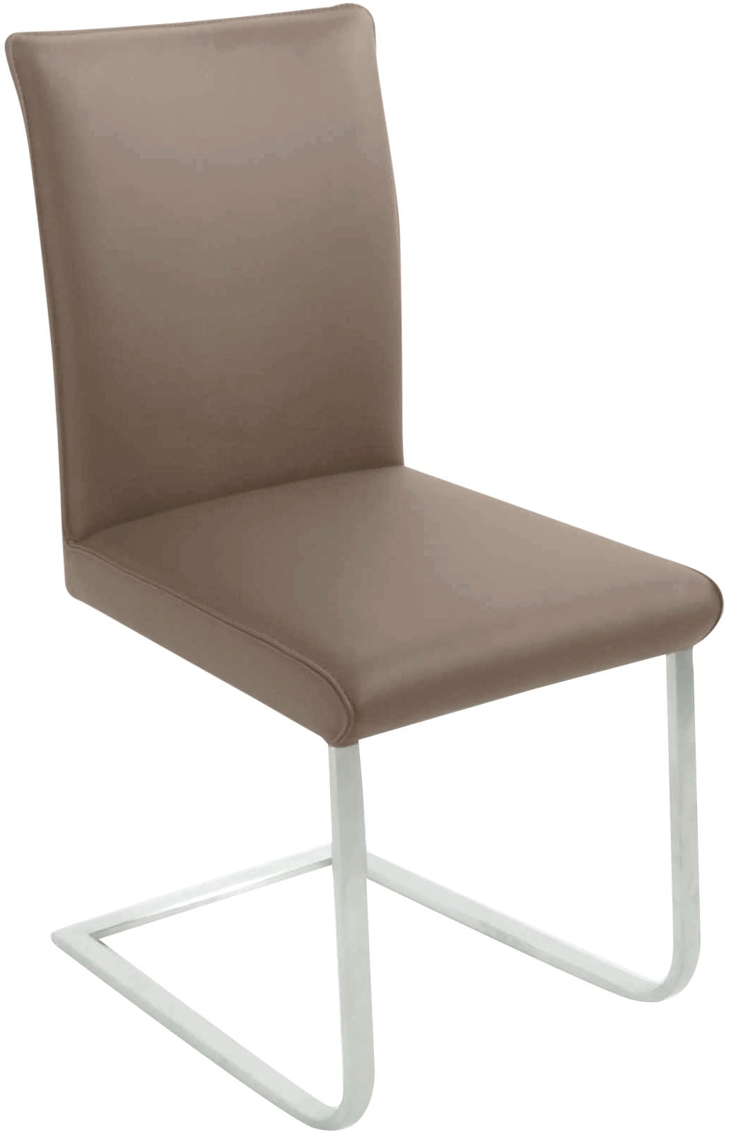 K+W Komfort & Wohnen Chaise cantilever »Santos III« () avec couture sellier, structure en acier inoxydable, confort d'assise haut de gamme
