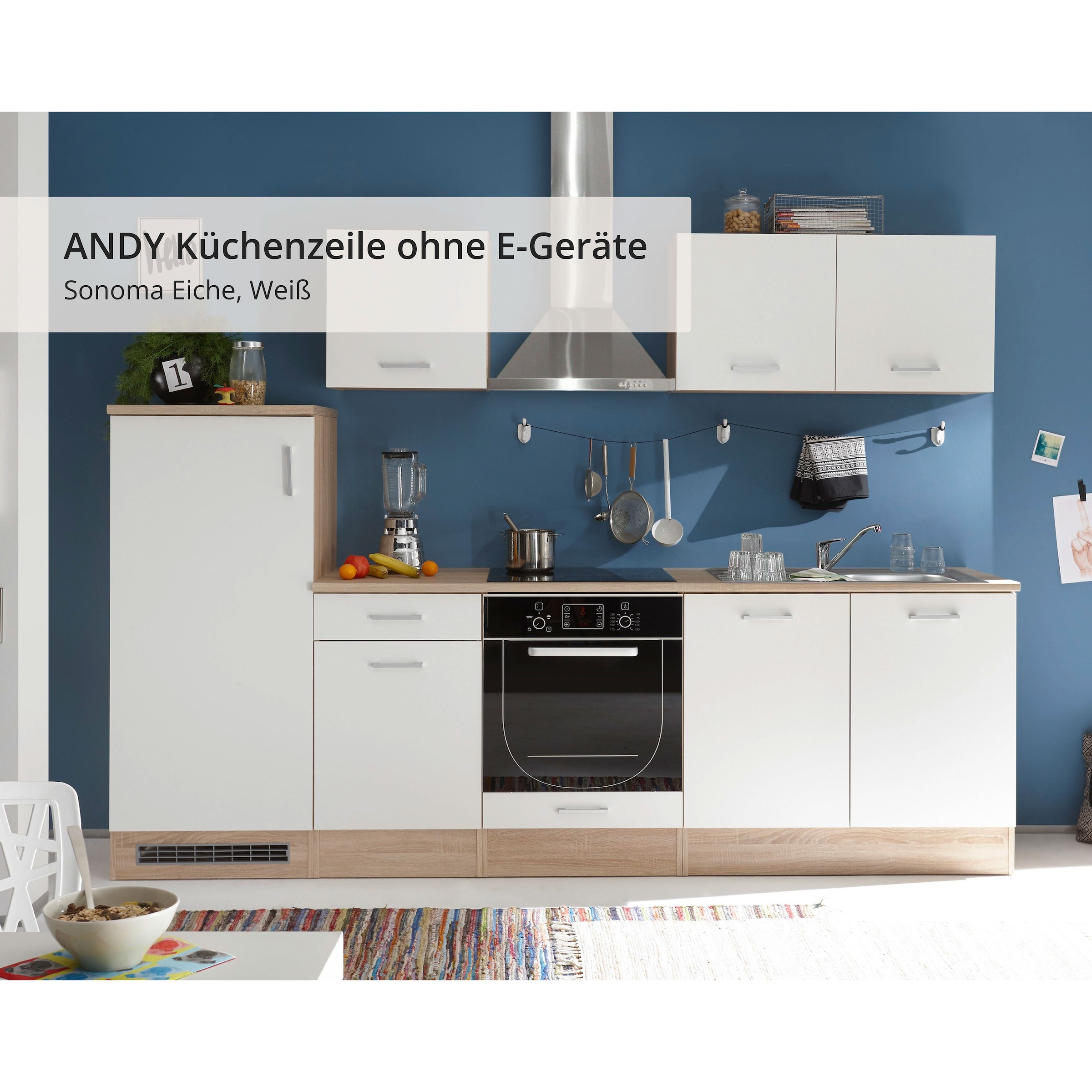 BASIC by Balculina Küchenzeile »Andy« Breite 270 cm, wahlweise mit E-Geräten