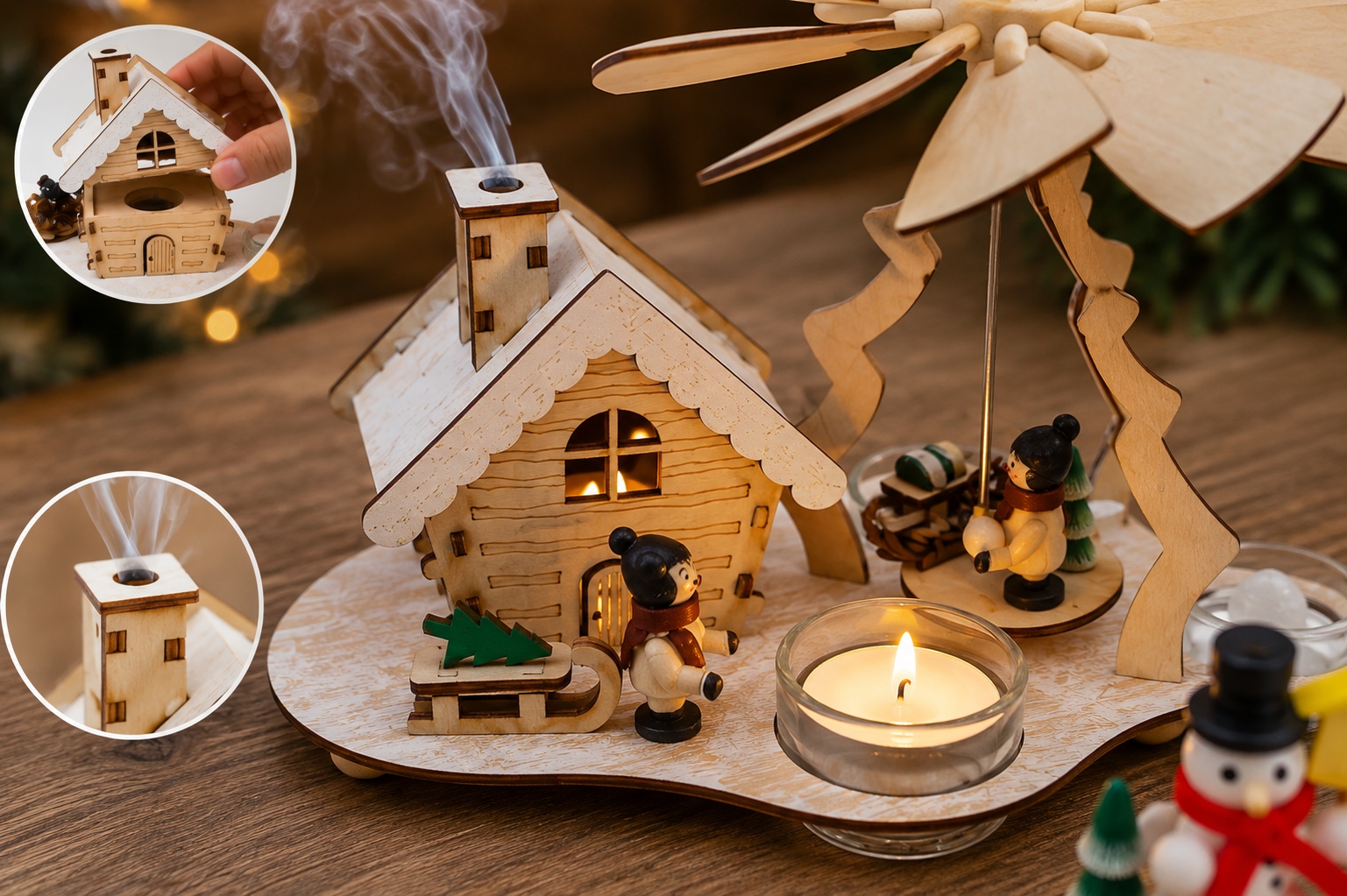 GOODproduct Weihnachtsszene »Pyramide und Räucherhaus«