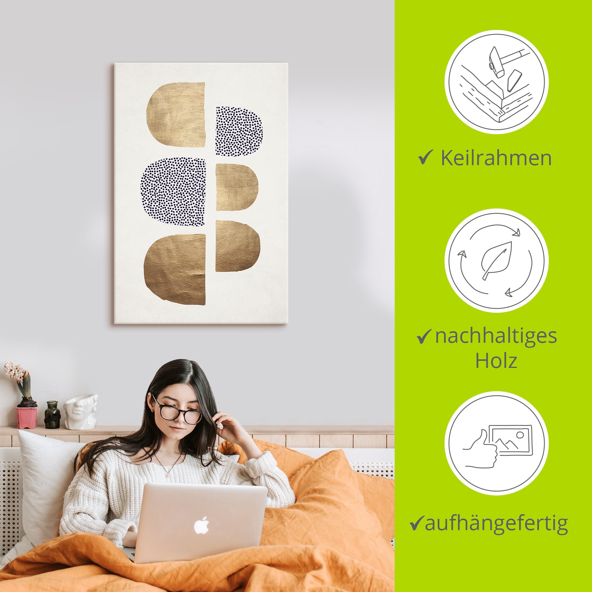 Artland Leinwandbild »Geometrische Abstracta« Muster 1 Stk. tlg. auf Holzrahmen gespannt