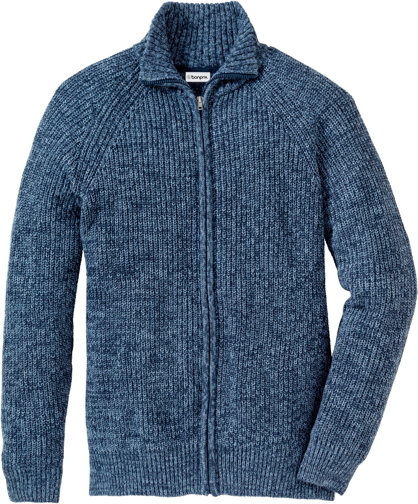bonprix Veste en tricot mit Stehkragen, Regular Fit, meliertes Garn