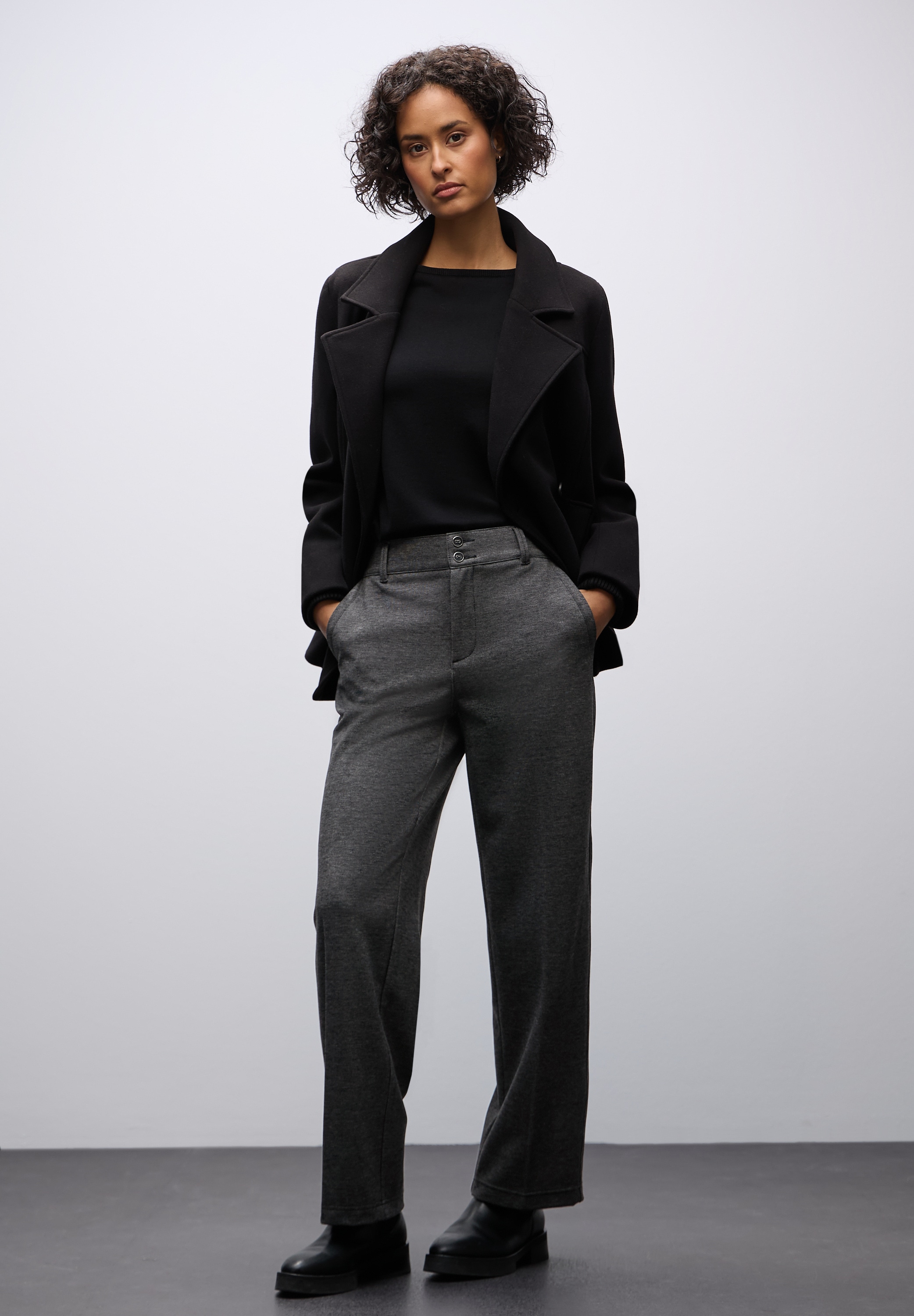 STREET ONE Pantalon en tissu  meliert, im Casual Fit und mit Stretch