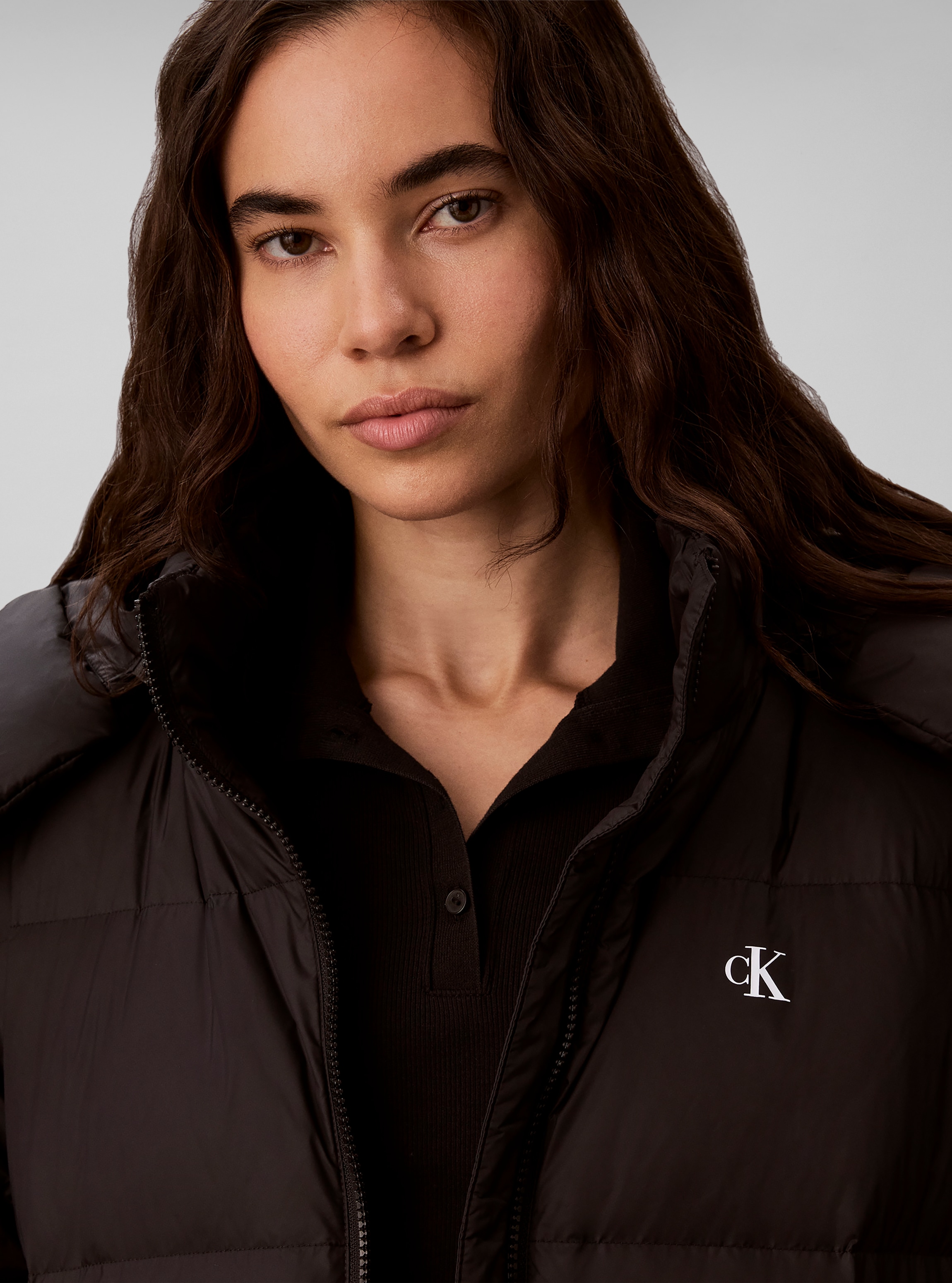 Calvin Klein Jeans Manteau matelassé »ESSENTIAL LONG DOWN PUFFER« coupe régulière avec capuche