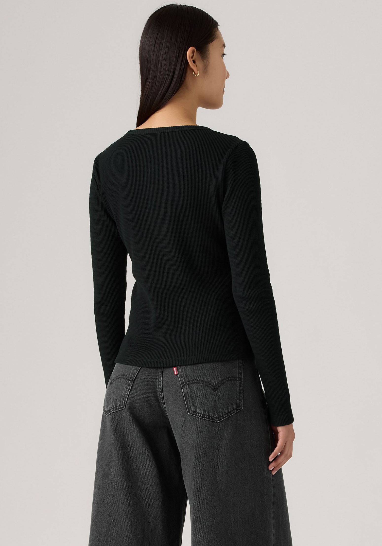 Levi's® T-shirt à manches longues »DRY GOODS HENLEY« Mit Waffelstruktur- Muster