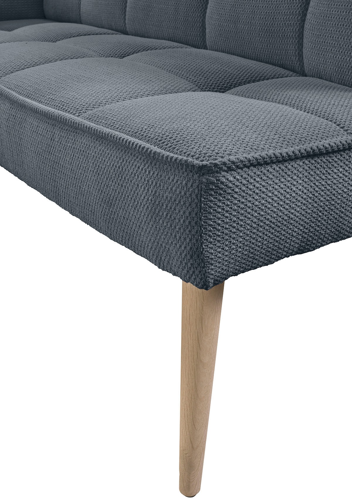 exxpo - sofa fashion Banc d'angle »Latte« couture moderne siège et dossier, confortable et élégant, pied en bois haut