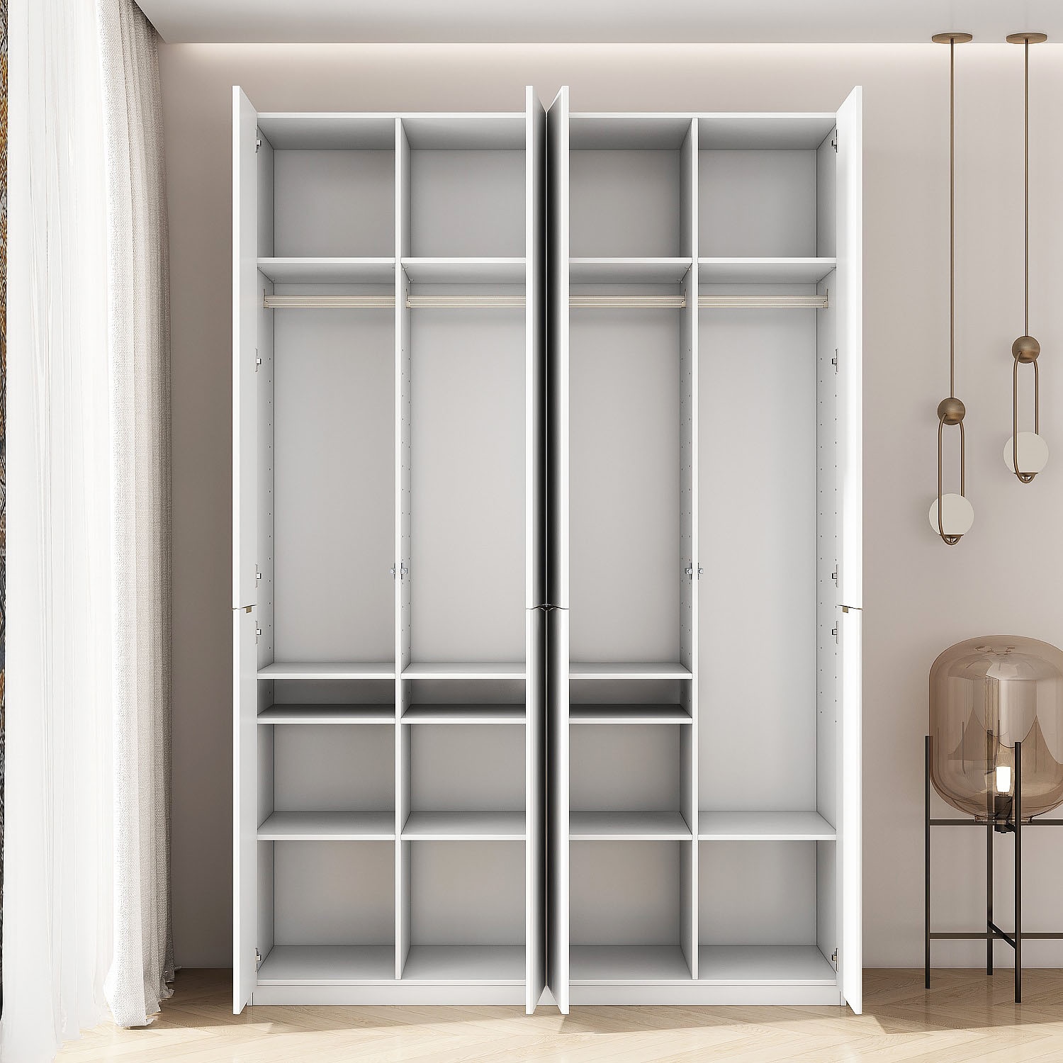 GOODproduct Kleiderschrank »Jorella Schlafzimmerschrank Garderobe mit Softclose« eleganter Schlafzimmerschrank Rillendesign Trend Breite 161cm