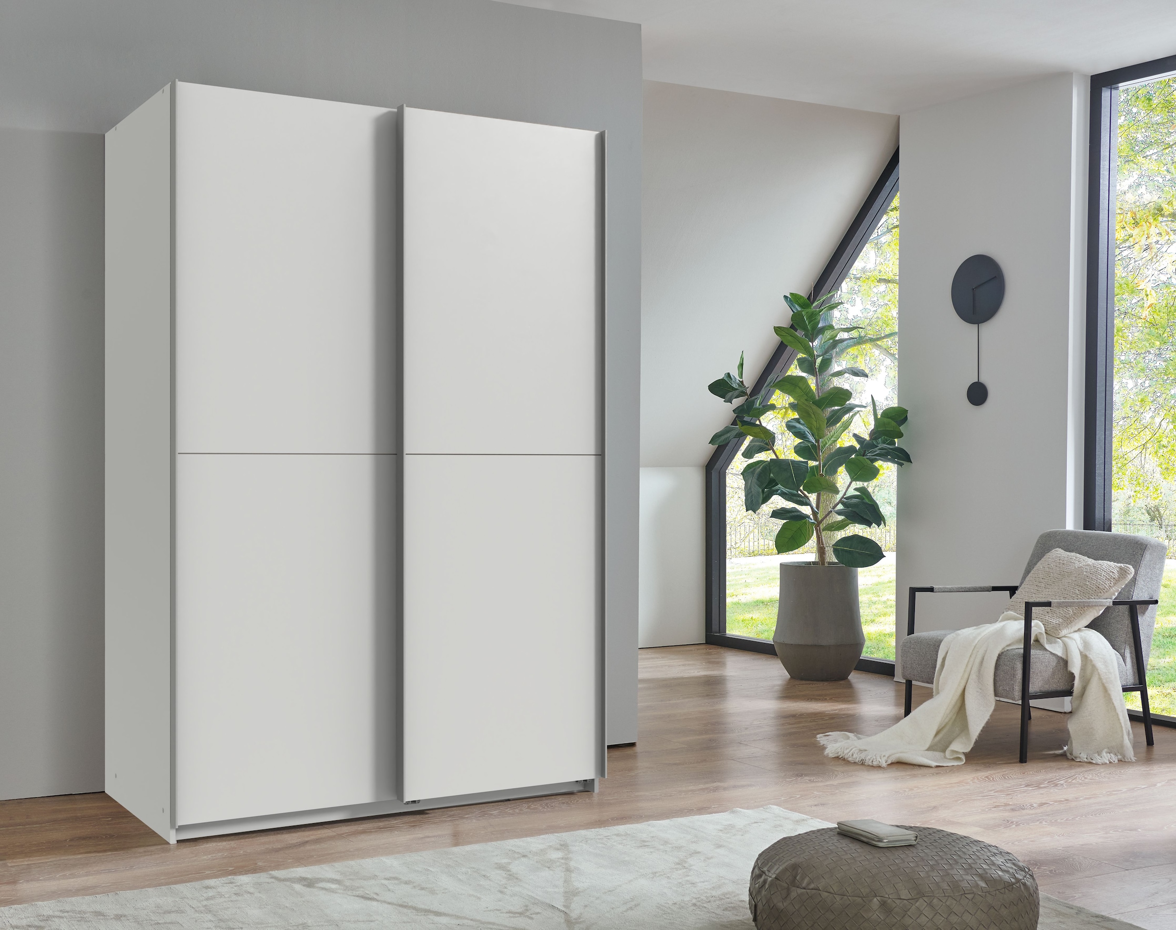 Wimex Kleiderschrank »Mugano, B/T/H 135 oder 180/65/198cm, Made in Germany« wähle Deine Ausstattung: Basic oder Premium!,  2 Schwebetüren mit oder ohne Spiegel, Metallgriffe