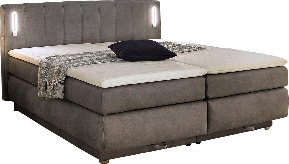 Jockenhöfer Gruppe Boxspringbett »Kati erhältlich in der Grösse 180x200cm« mit Topper, Bettkasten und höhenvariablen Kopfteil (96 cm - 108 cm)