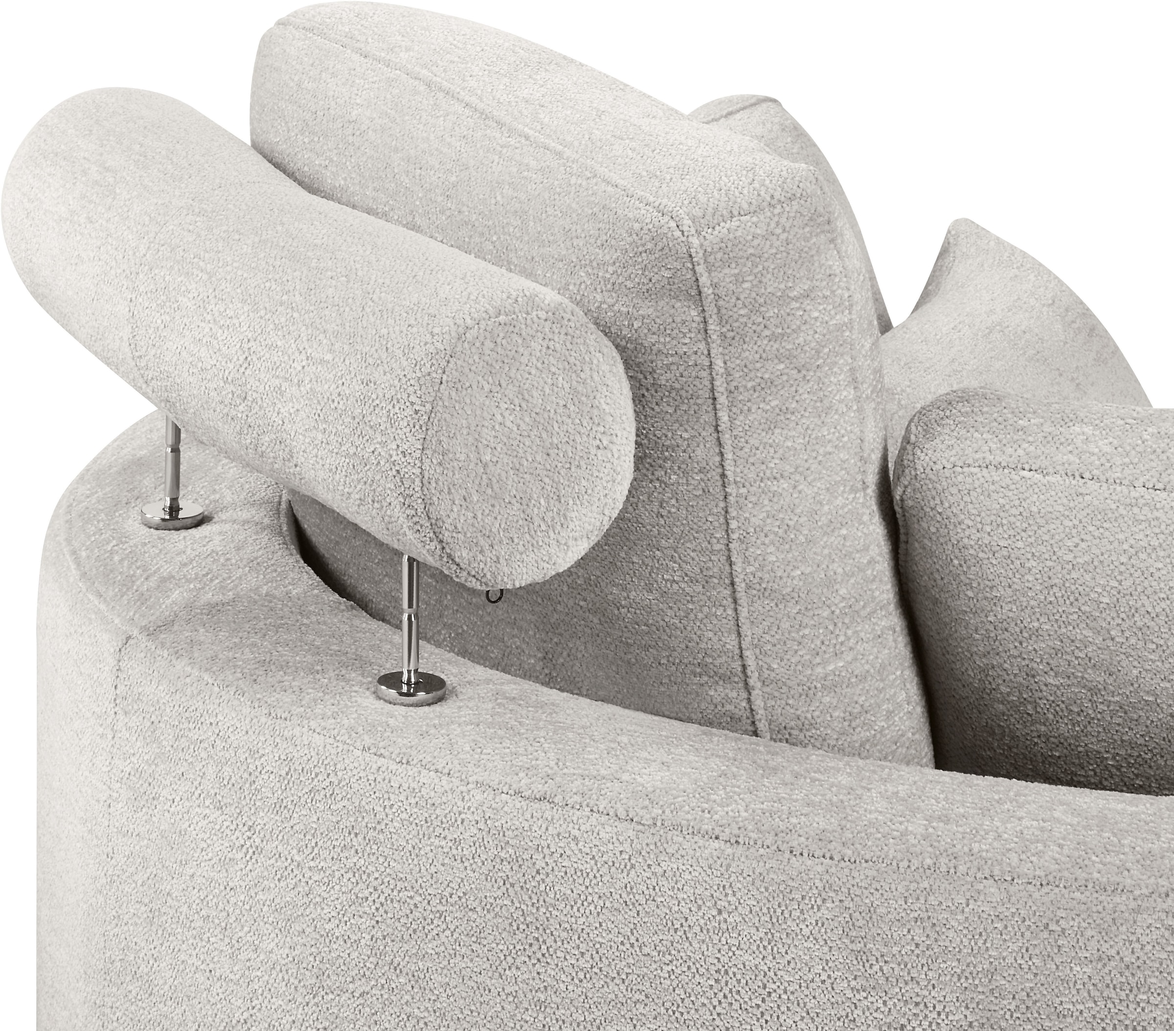 GOODproduct Loveseat »Ravi Sessel, B: 114 cm, Sitzhöhe: 42 cm« XXL- Sessel, mit Stauraumhocker, Rückenstütze & 4 Zierkissen