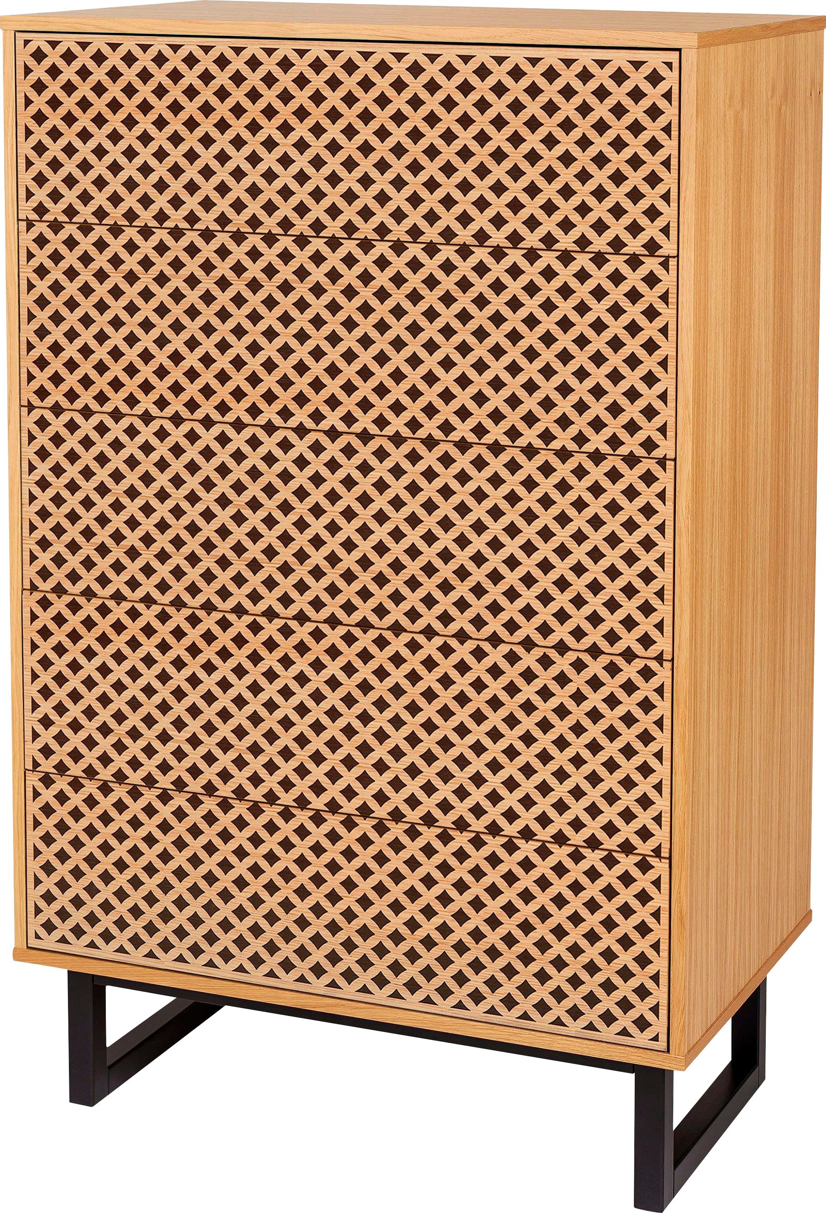 Woodman Commode im skandinavischen Design, mit besonderem Print, FSC®