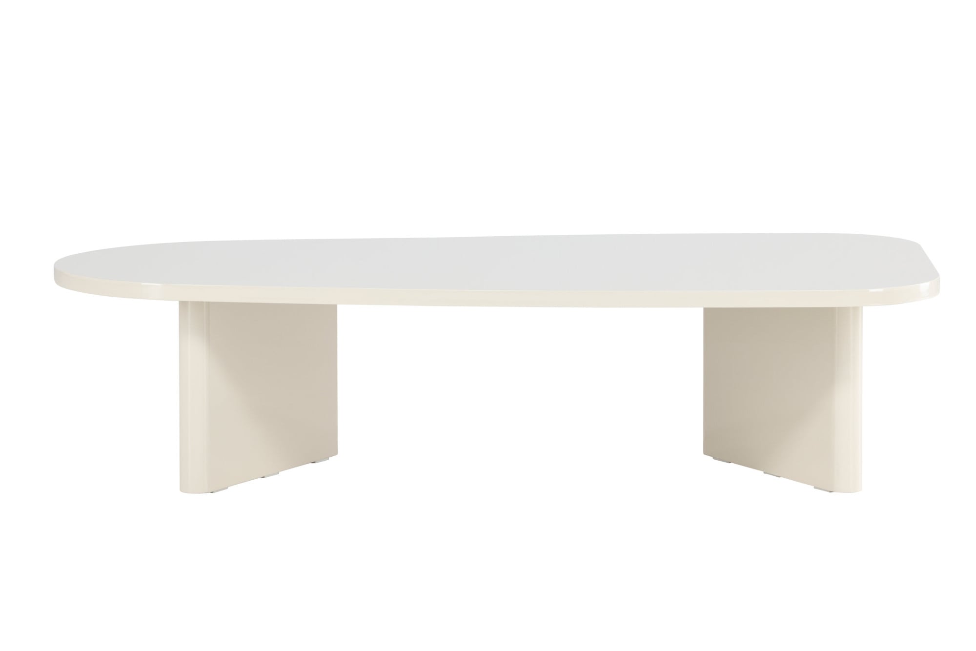Venture Home Table basse »Grönvik, ovaler Couchtisch 130 × 65 cm in glänzendem Beige, modern« Table basse, MDF, finition brillante, ovale, forme douce, scandinave