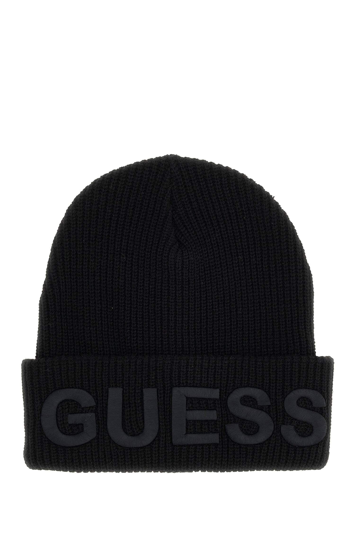 Guess Bonnet tricoté »BEANIE« avec grand logo imprimé