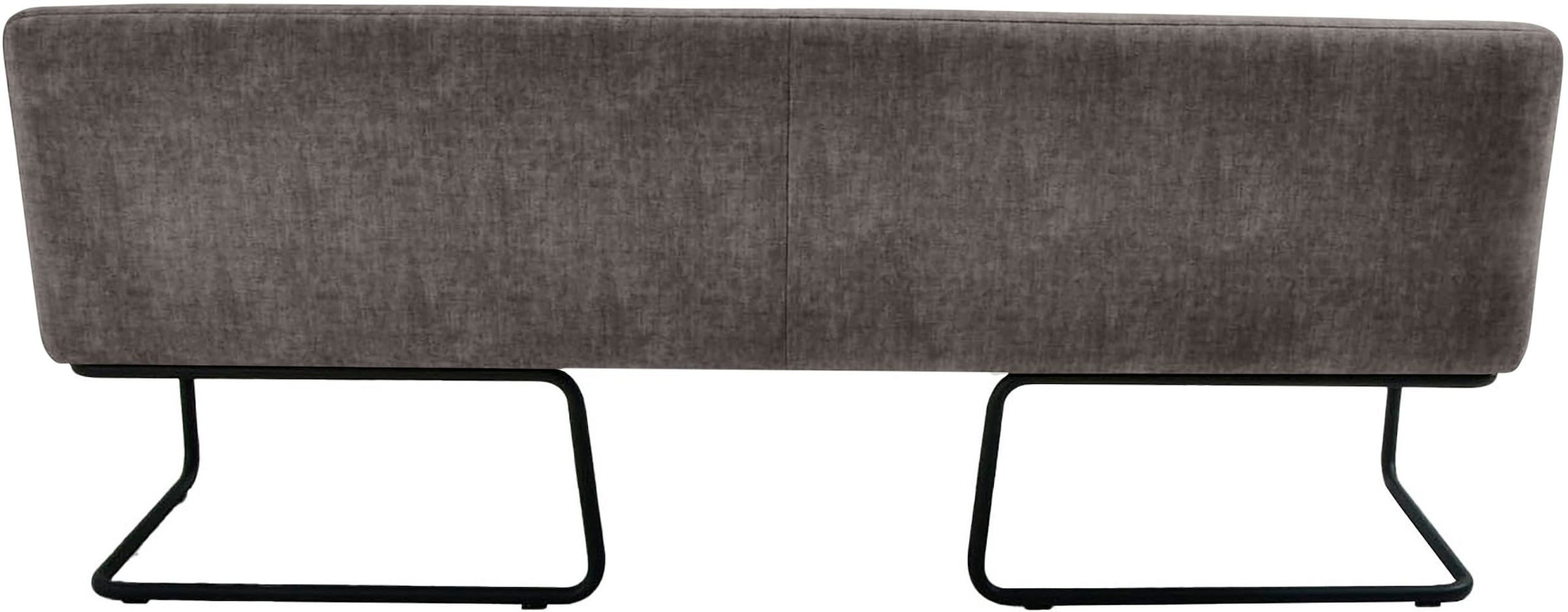 K+W Komfort & Wohnen Banc rembourré forme arrondie, patin tubulaire rond long courbé, en cuir ou tissu
