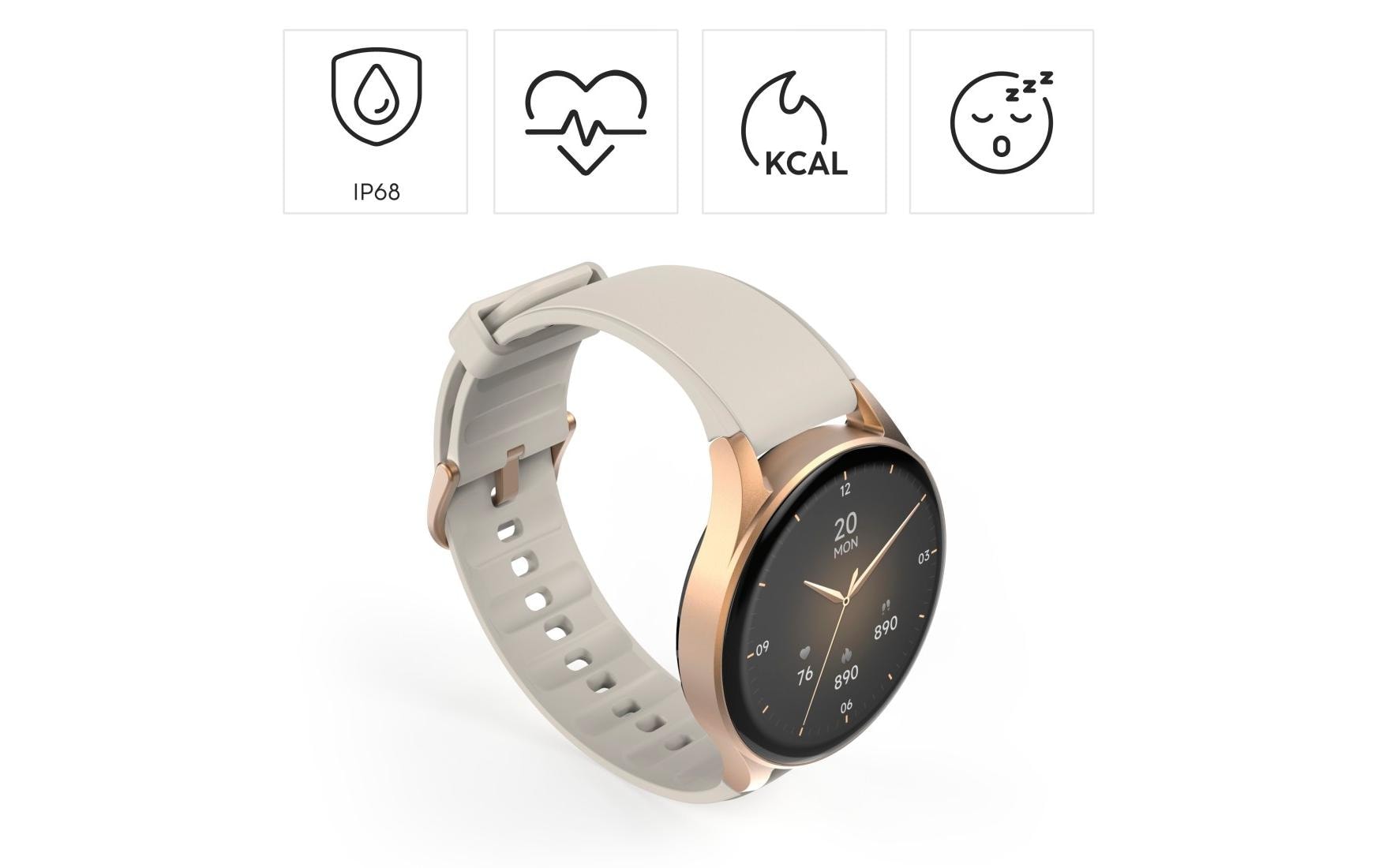 Hama Smartwatch »Smartwatch 8900 (Telefonfunktion, GPS, wasserdicht IP68, Herzfrequenz)«(/ 1,3 ″)