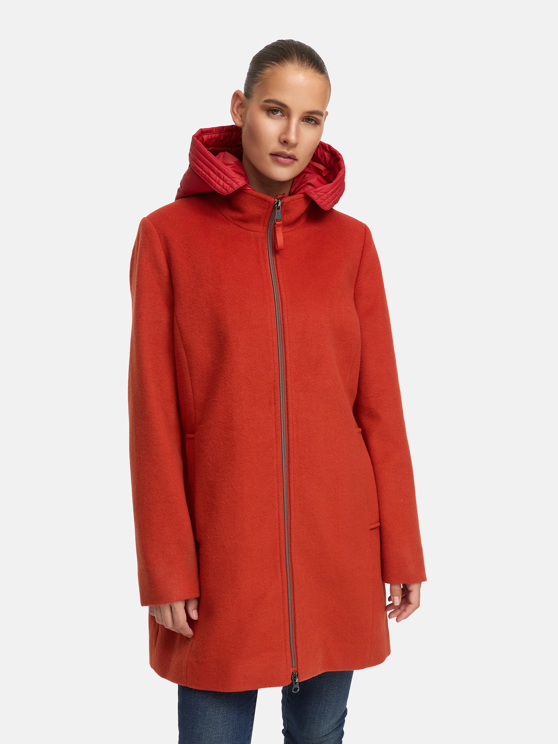 MANISA Veste en laine mit Kapuze mit herausnehmbarer Kapuze