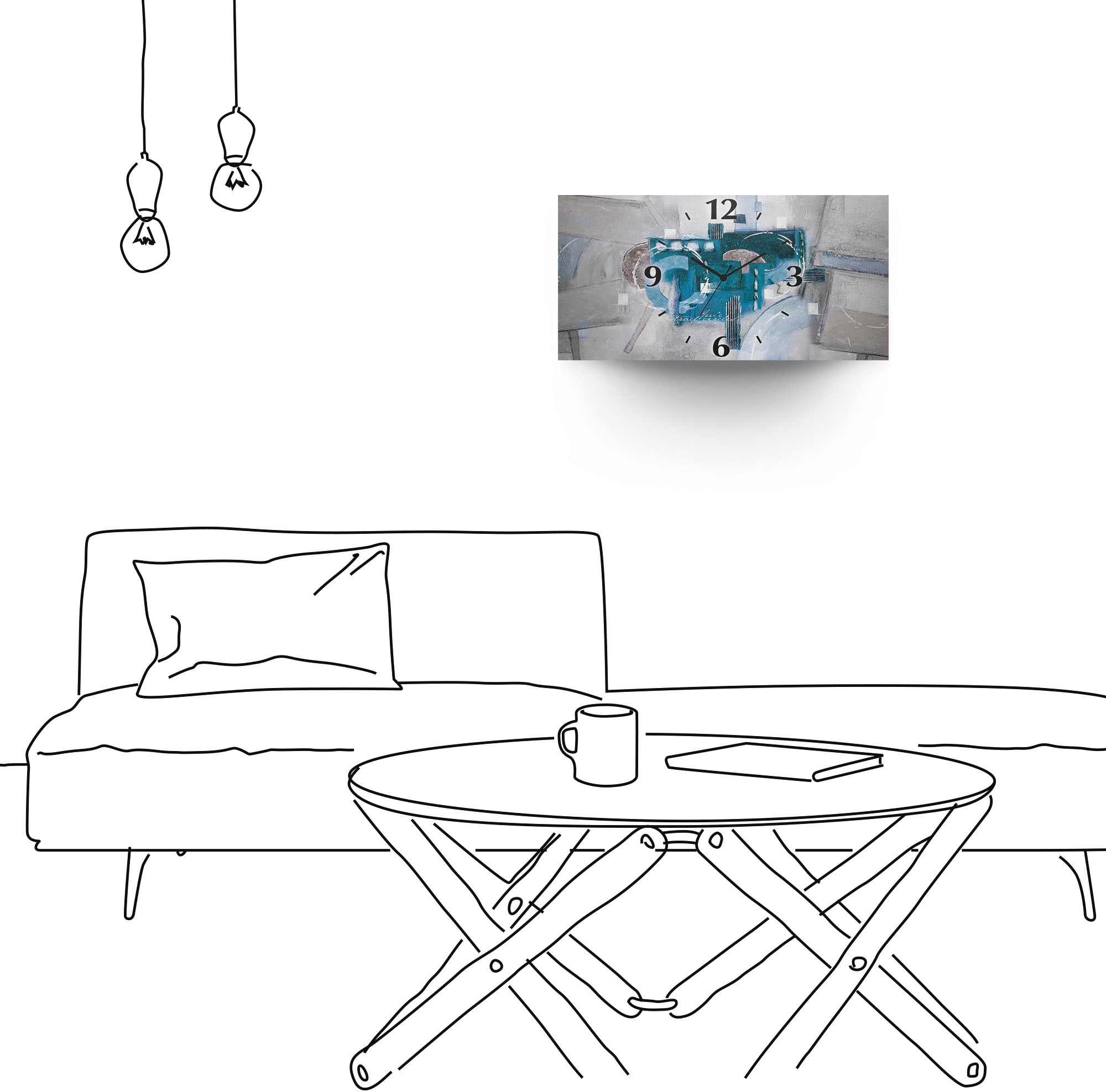 Artland Horloge murale »Abstrakte blaue Kreise« wahlweise mit Quarz- oder Funkuhrwerk, lautlos ohne Tickgeräusche