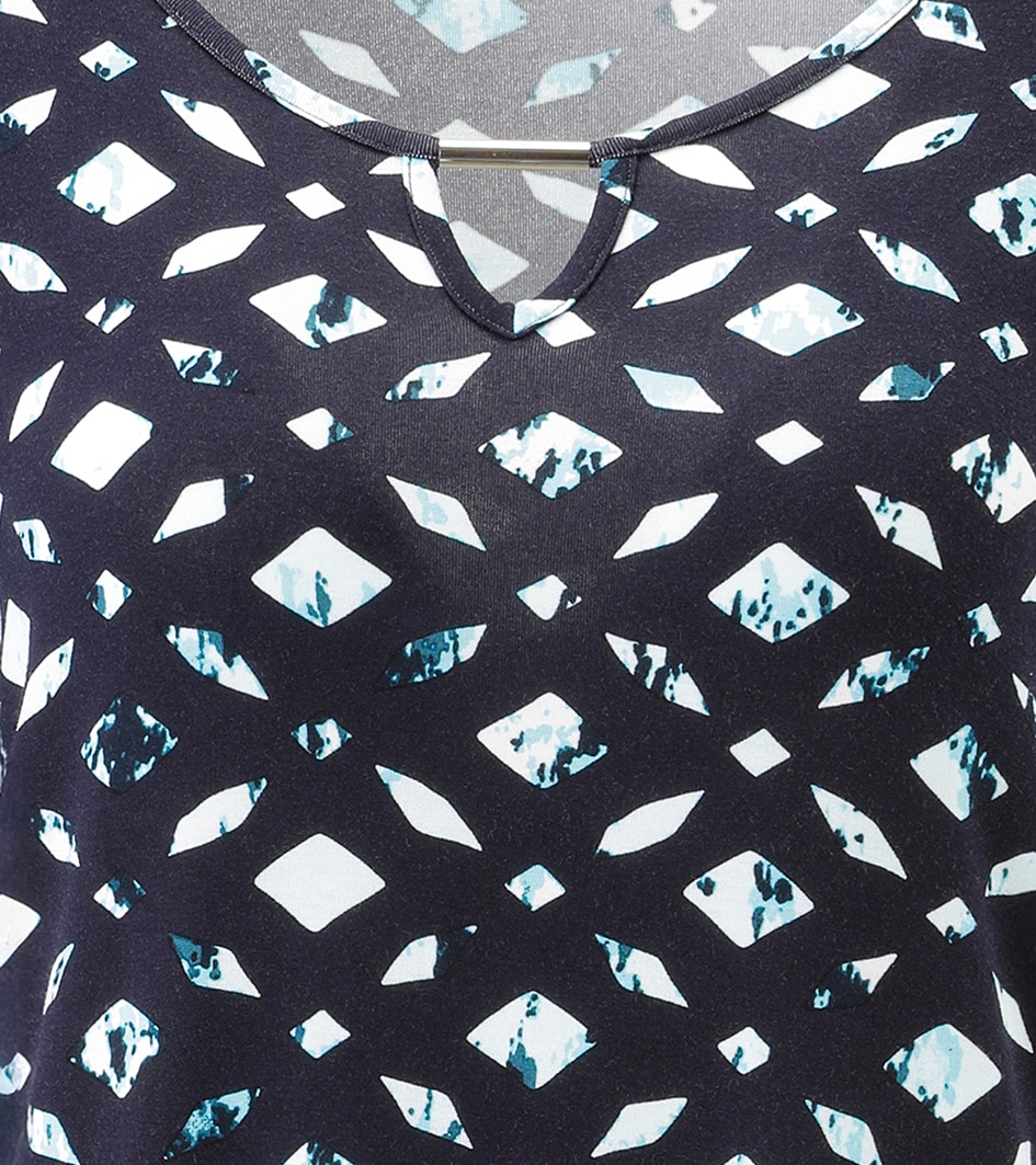 Aniston SELECTED T-shirt à manches longues mit Cut-out und dekorative Mosaik-Musterung - NEUE KOLLEKTION