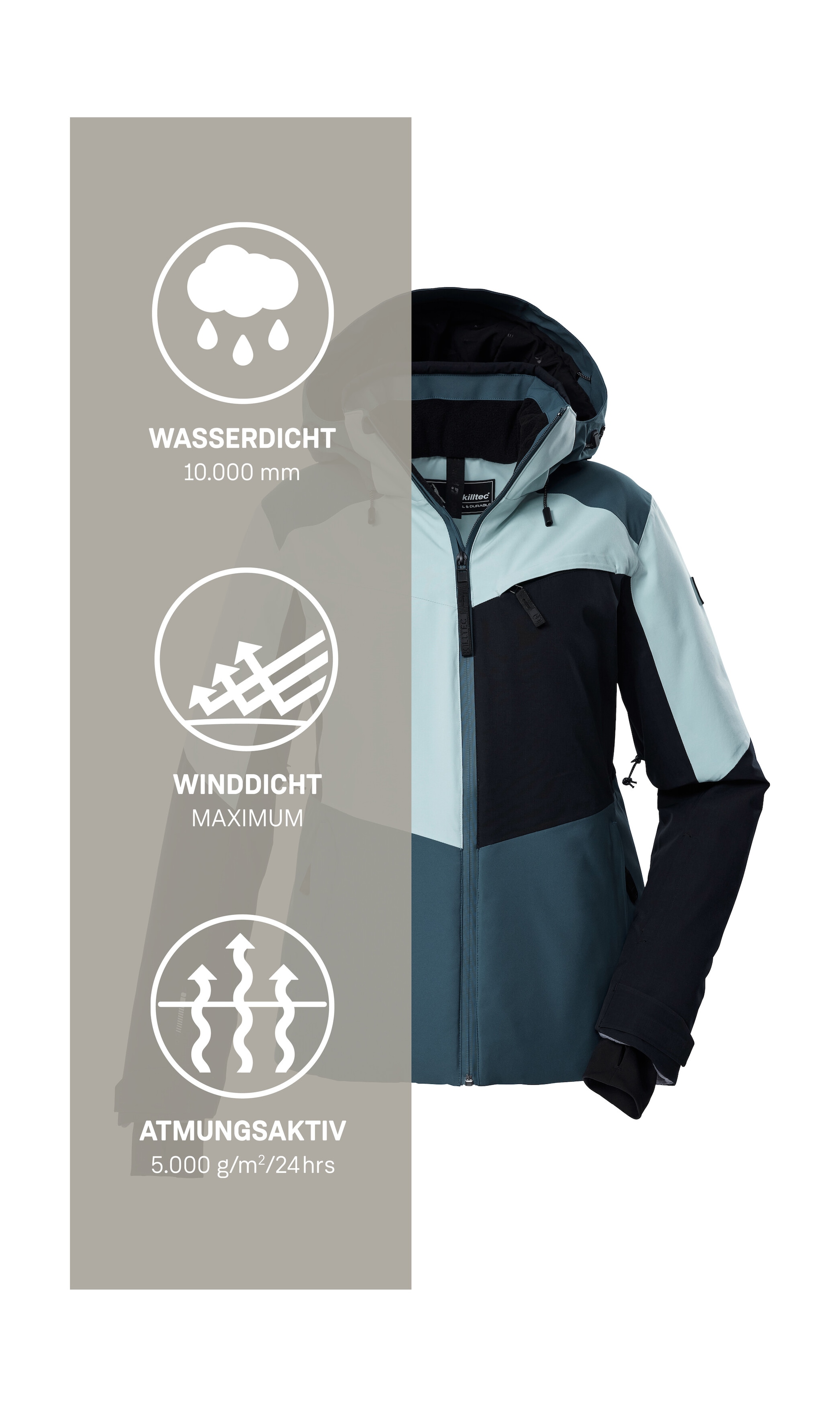 Killtec Veste de ski »KSW 39 WMN SKI JCKT« Wasserdichte Damen Skijacke mit Atmungsaktivität und cleveren Features