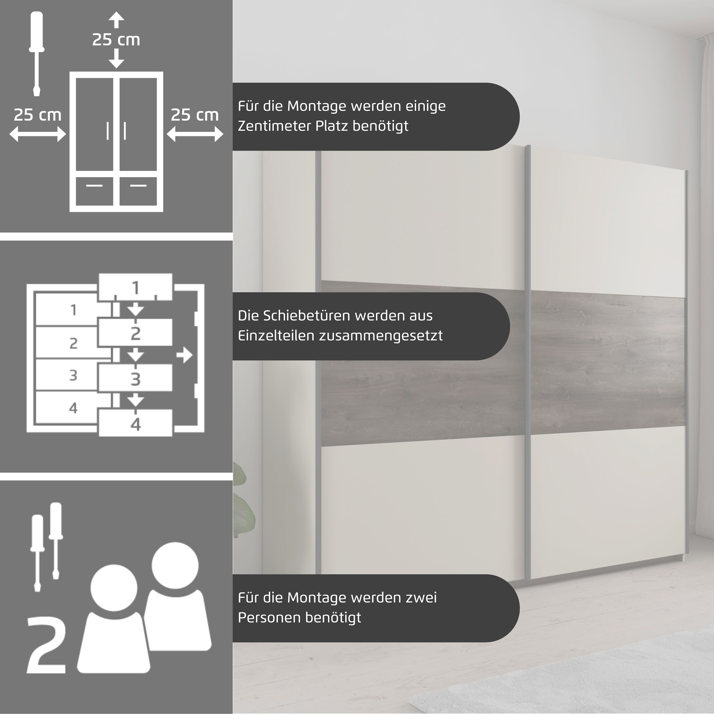 rauch »Kleiderschrank Schrank Garderobe Schlafzimmerschrank SAJO« in 2 Breiten (218, 261 cm) optional mit Spiegel MADE IN GERMANY