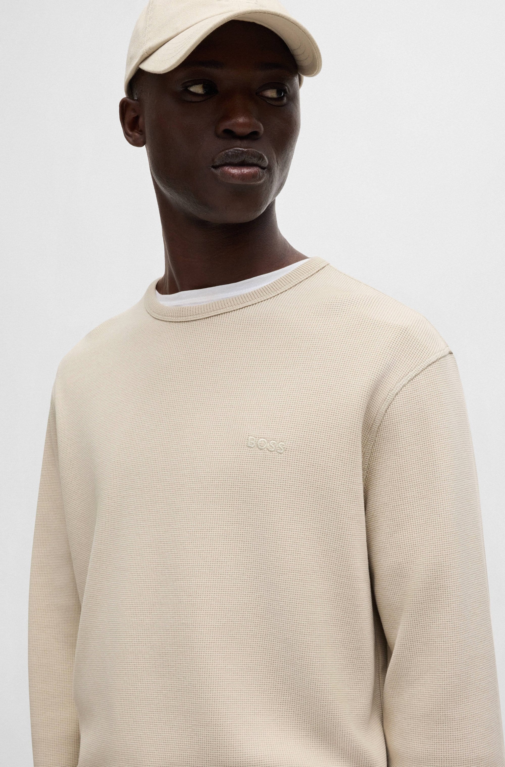 BOSS ORANGE T-shirt à manches longues »Tempesto« mit BOSS-Stickerei