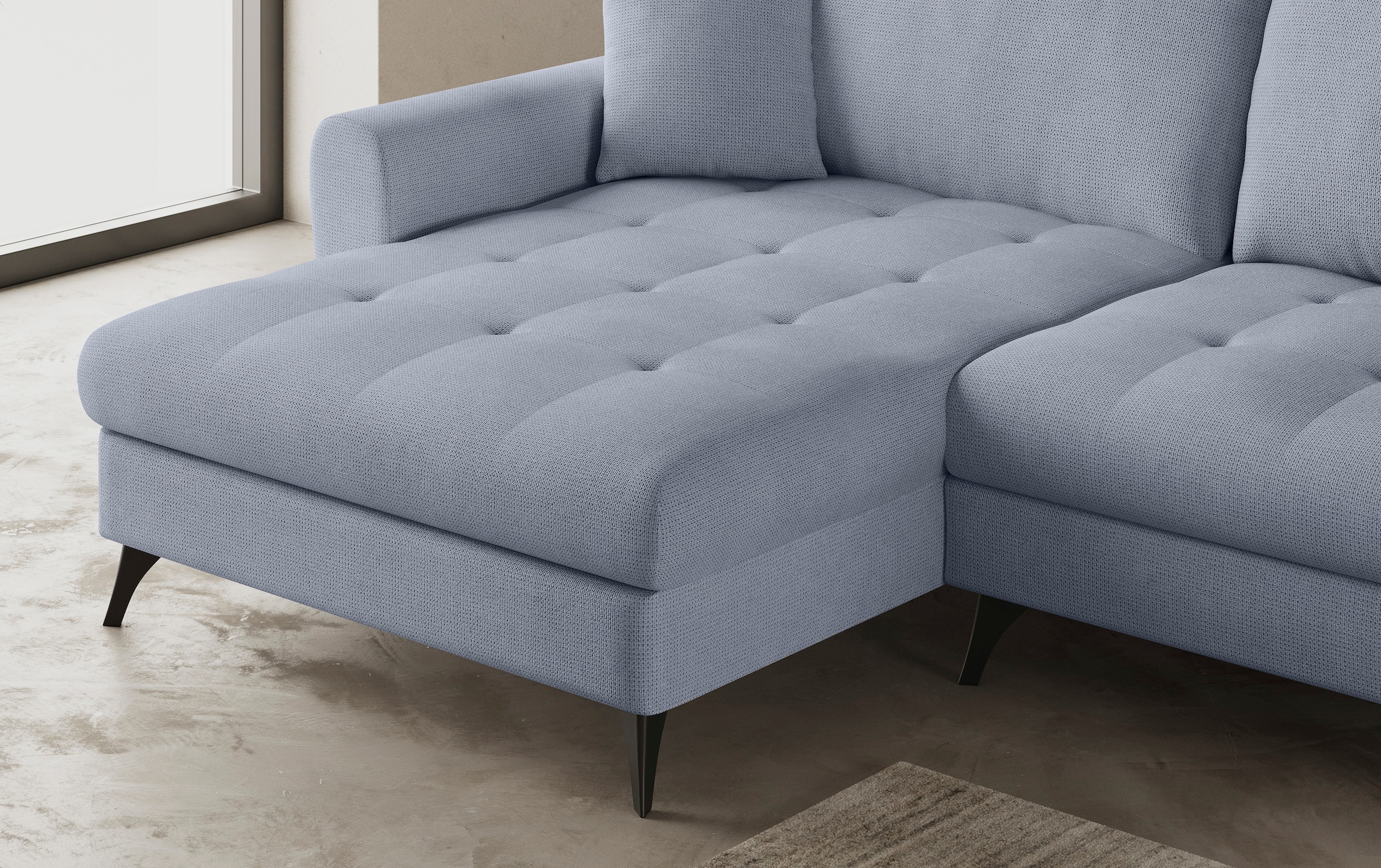 Mr. Couch Ecksofa »Blackburn II L-Form« Wahlweise mit Kaltschaumpolsterung bis 140 kg belastbar