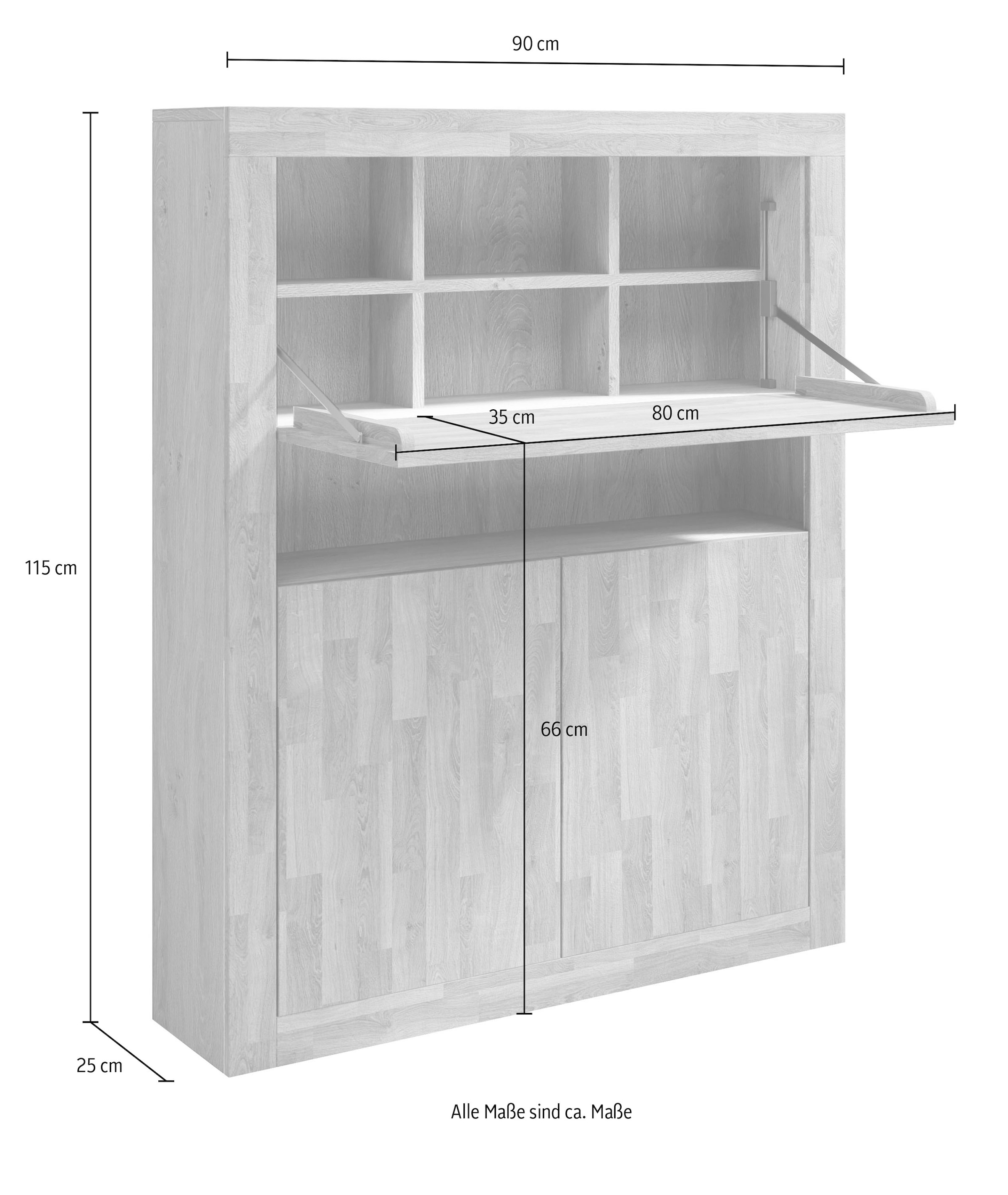 Home affaire Sekretär »Logo« mit viel Stauraum, teilmassiv