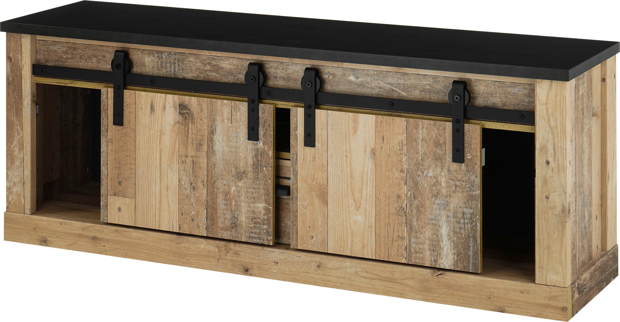 Home affaire Meuble mural »Sherwood, Anbauwand im Industrial-Style, Komplettset, Wohnzimmer-Set« 4 cuis tlg.