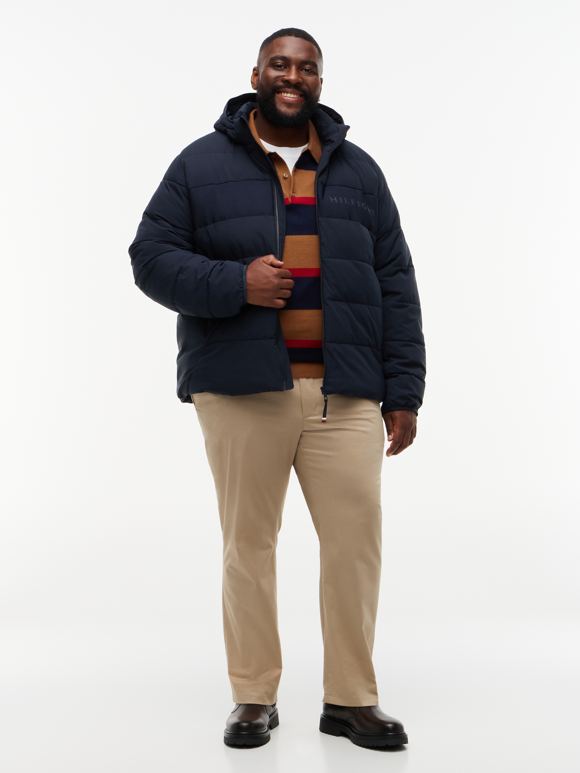Tommy Hilfiger Big & Tall Steppjacke »BT-DETACH HOODED BRANDED« mit Kapuze Grosse Grössen, normale Passform