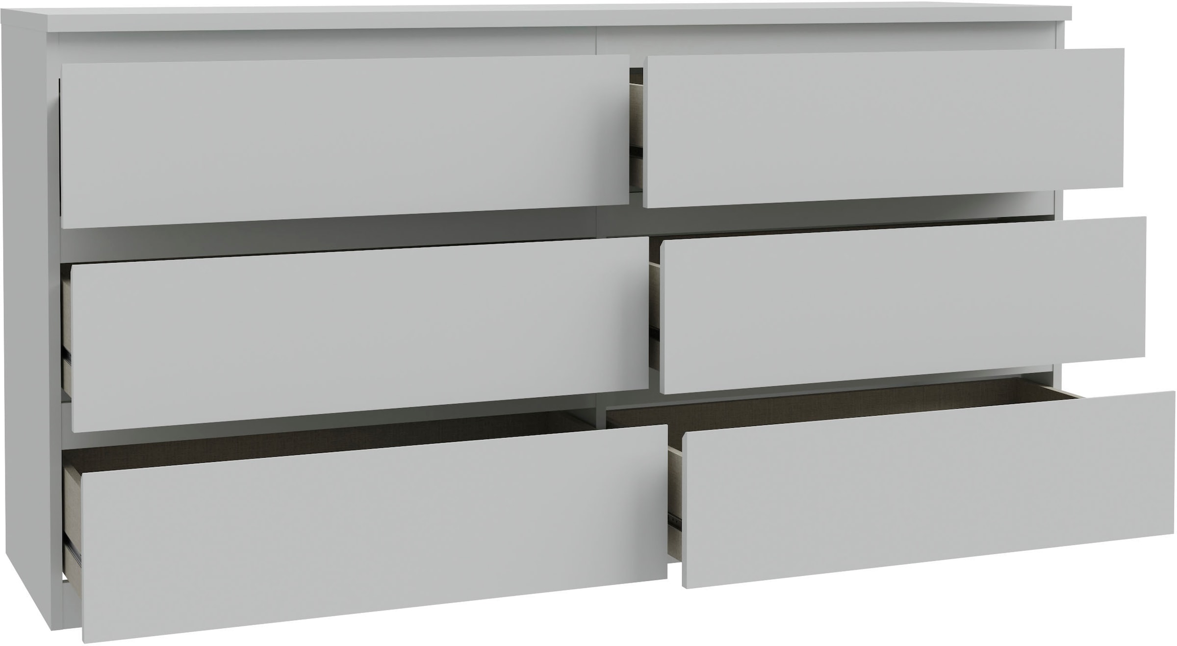 FORTE Commode »Edmore« grand commode, façade sans poignée, espace de rangement, 6 tiroirs