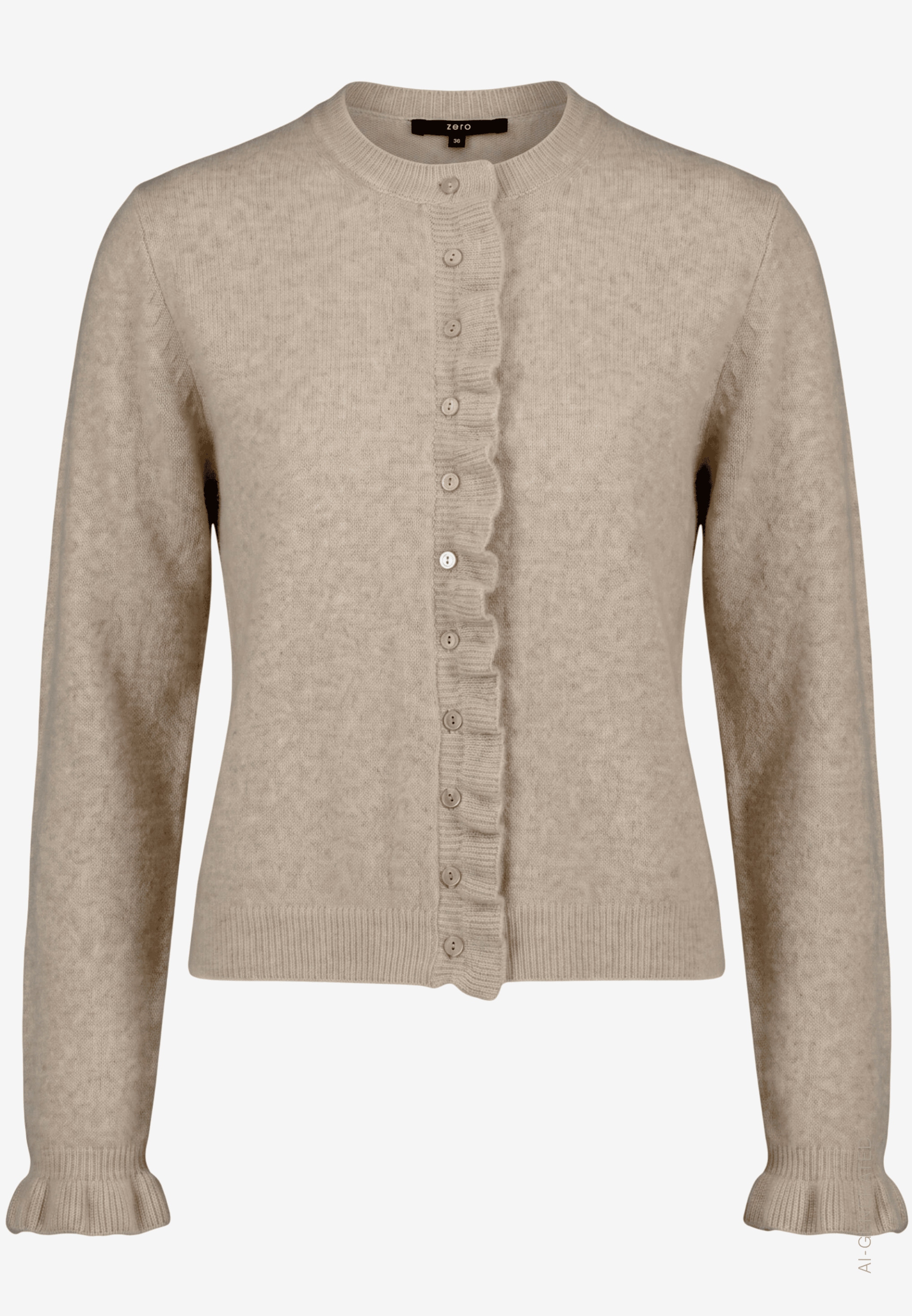 Zero Cardigan Gilet en tricot avec volants