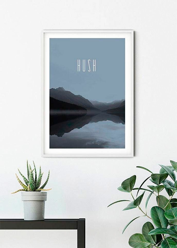 Komar Image »Word Lake Hush Steel« 1 cuis tlg. Wandbild zur Dekoration - ohne Rahmen