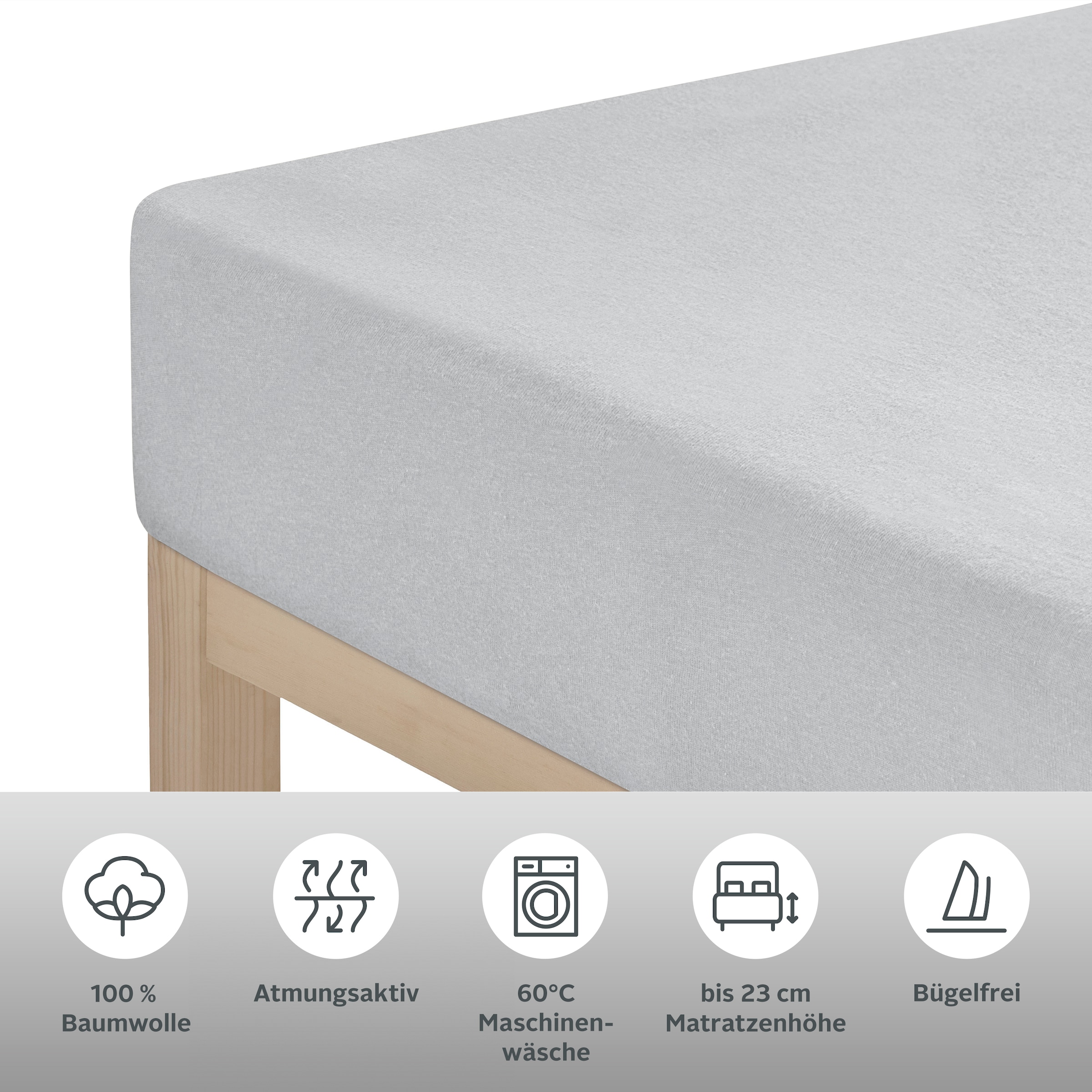 LeGer Home by Lena Gercke Draps de lit »ANISA Jersey aus 100% Baumwolle, 150 g/m²« Drap housse premium pour matelas jusqu'à 23 cm de hauteur, ajustement parfait