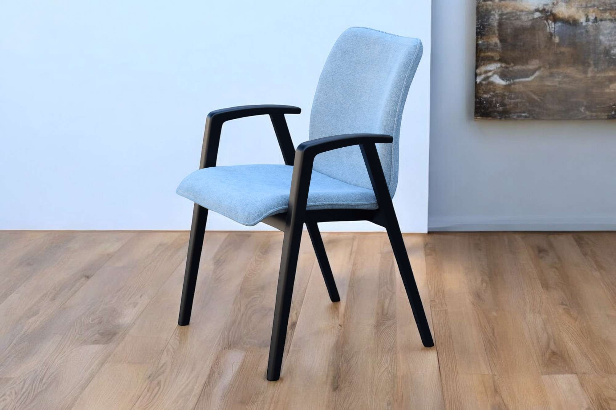 GOODproduct Armlehnstuhl »Loreen Esszimmerstuhl, Polsterstuhl, Wohnstuhl, Essstuhl mit Armlehnen« (Set) 2 Stk.Massivholzgestell und Armlehnen, stilvoll, bequem, Designstuhl