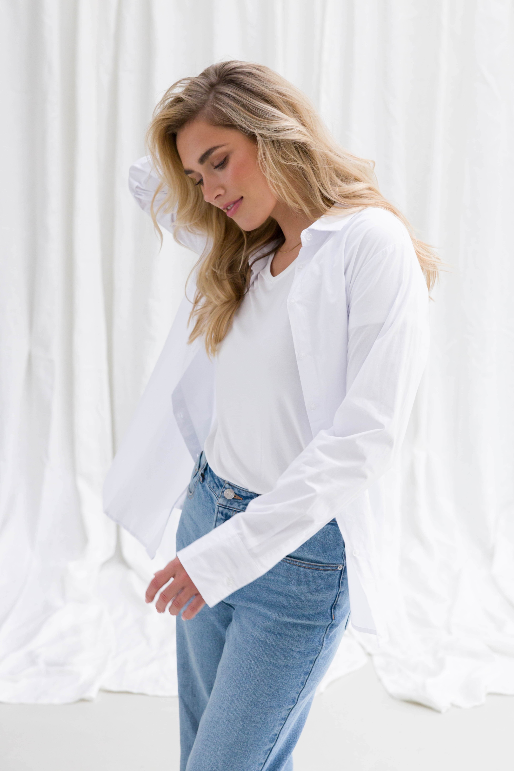 Base Level Blouse chemise »Yune« in Unifarbe