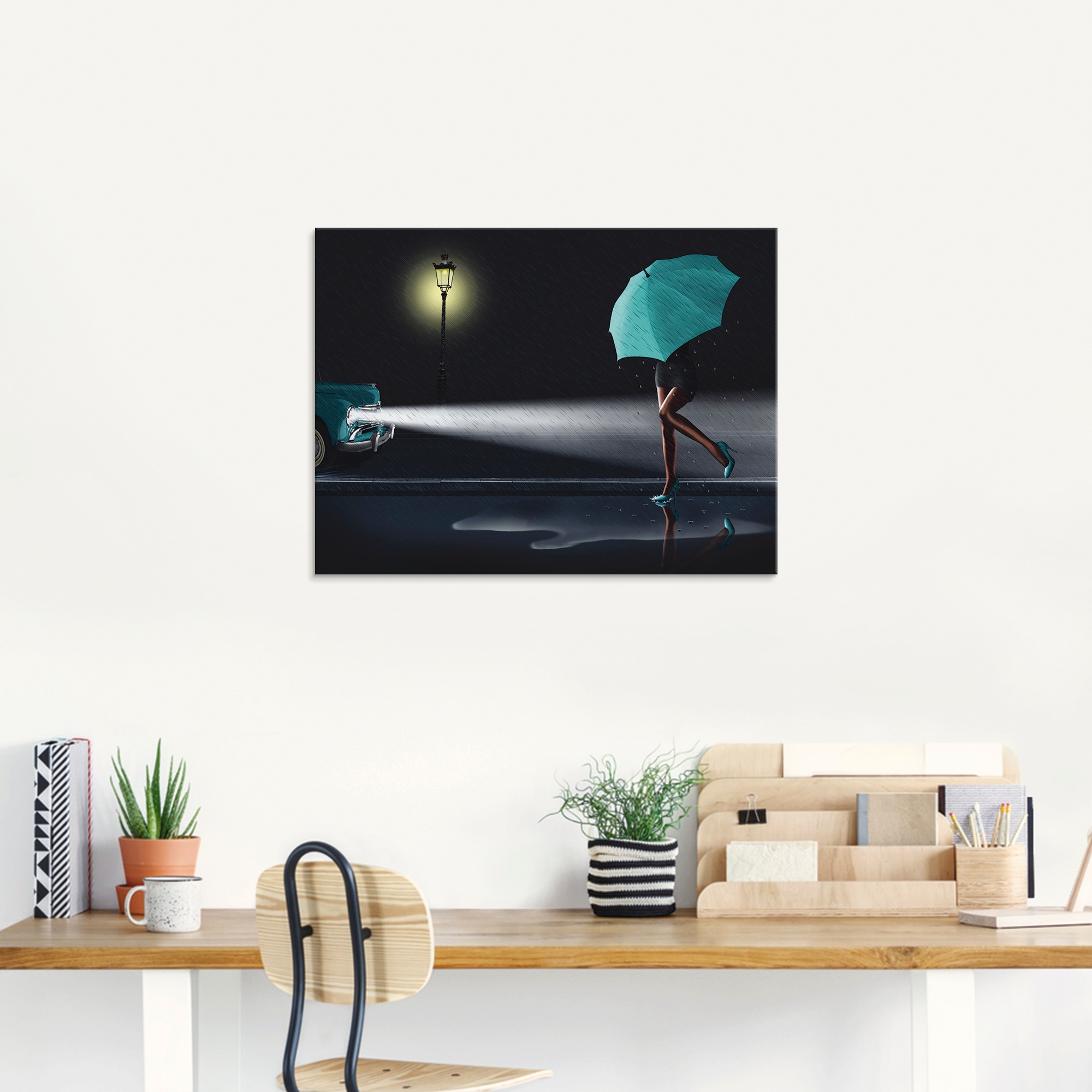 Artland Glasbild »Verregneter Tag 2« Frau 1 Stk. tlg. in verschiedenen Grössen