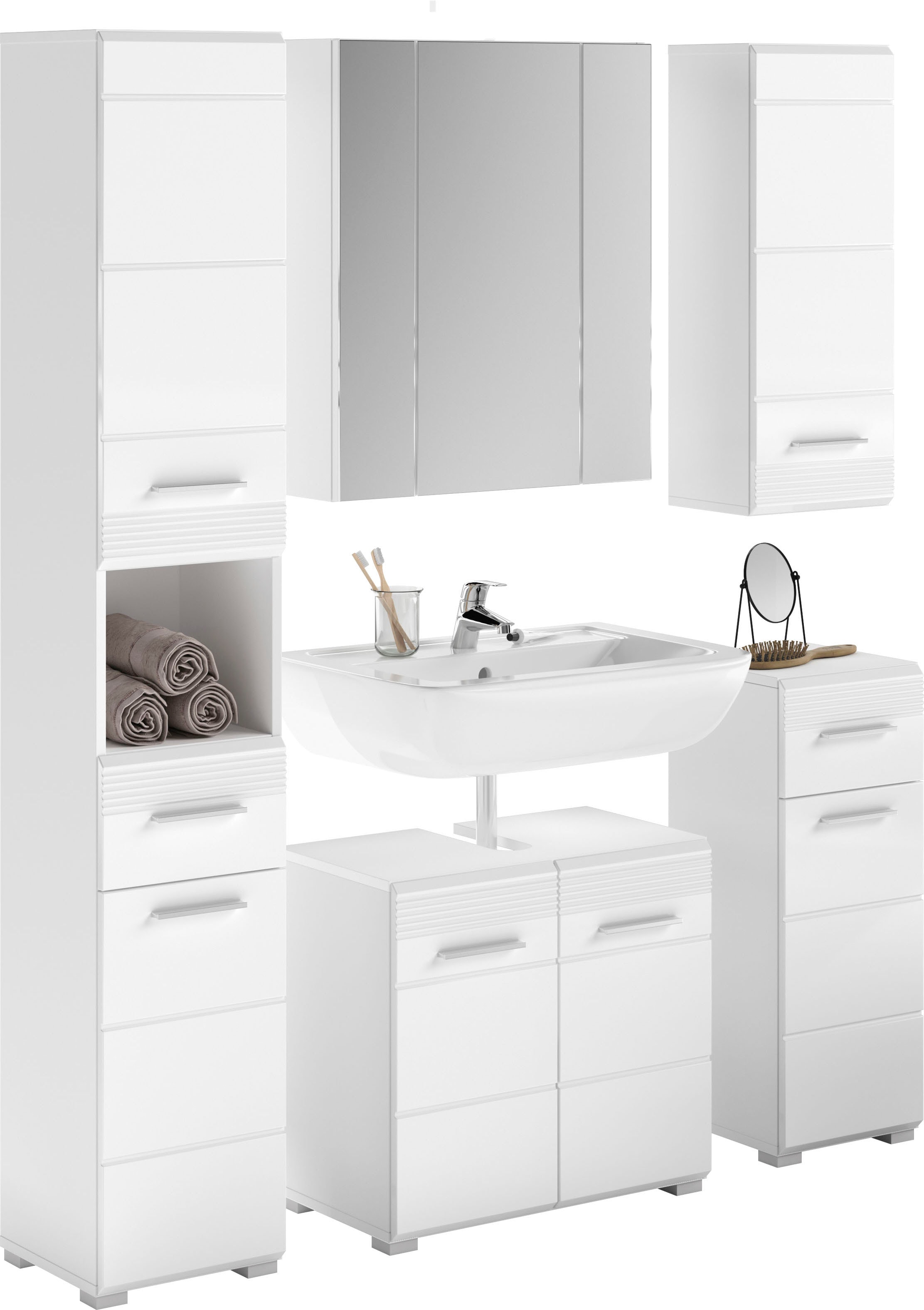 Home affaire Ensemble de meubles de salle de bain »Malmö, 5 teilig, bestehend aus:« Set, 5 cuis tlg.