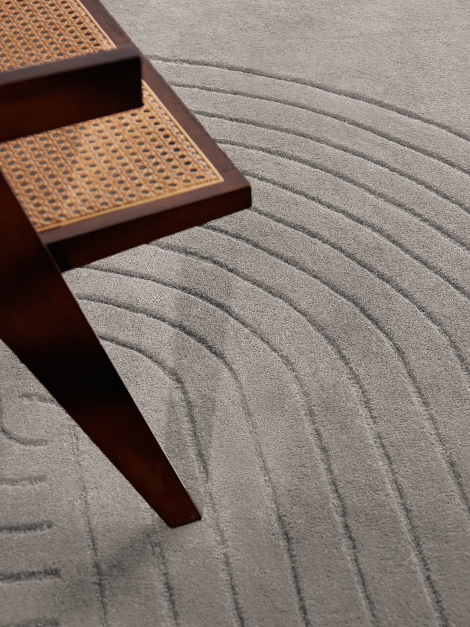 vikosa Tapis en laine »Arcura« Rectangulaire 15 mm Höhe Wolle Handgemacht, Hoch-Tief-Effekt, Geometrisches Linien Wellendesign