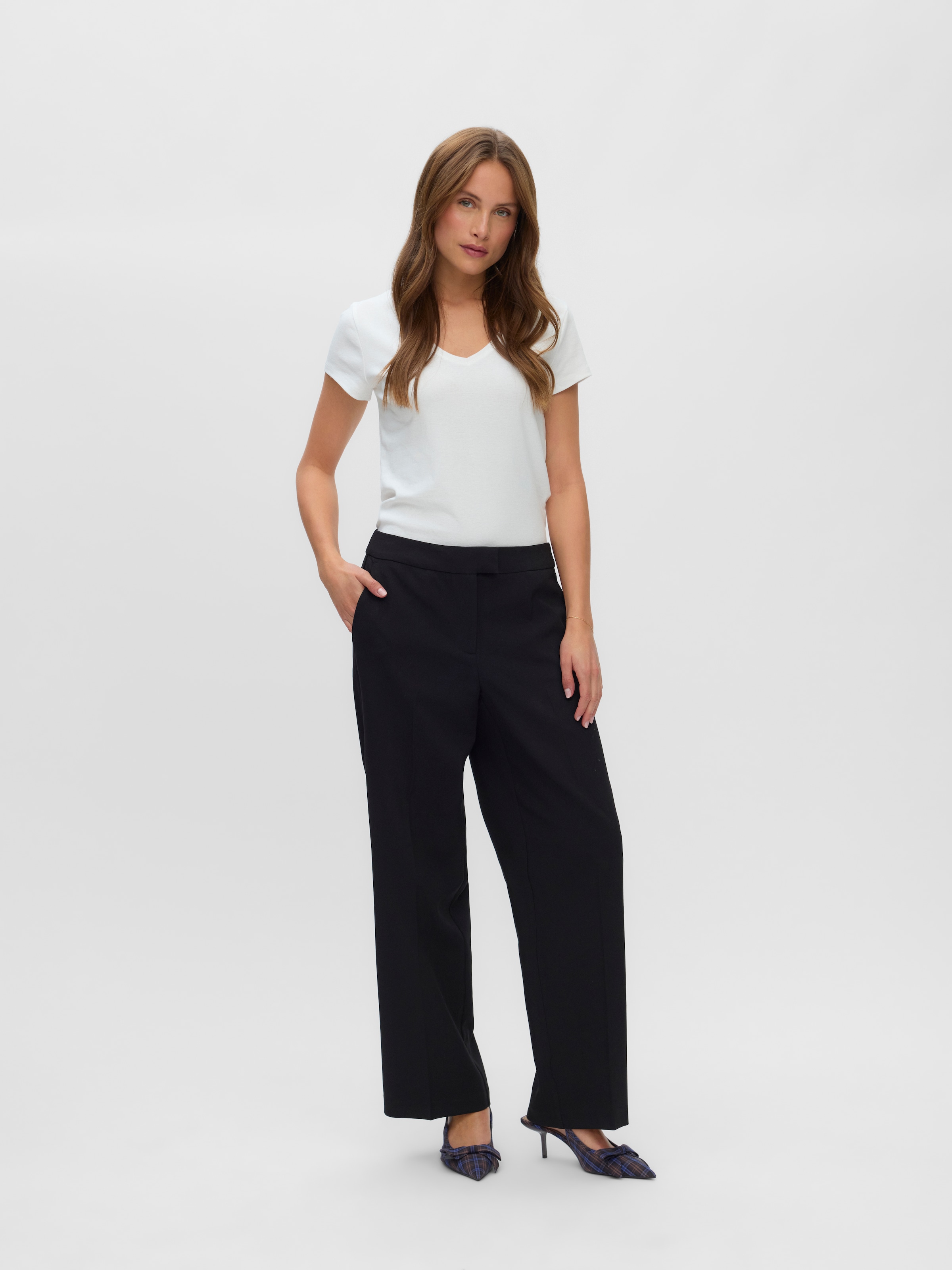 Vero Moda Pantalon de costume »VMMAGNOLIA MW WIDE PANT NOOS«  Materialmix, wide fit