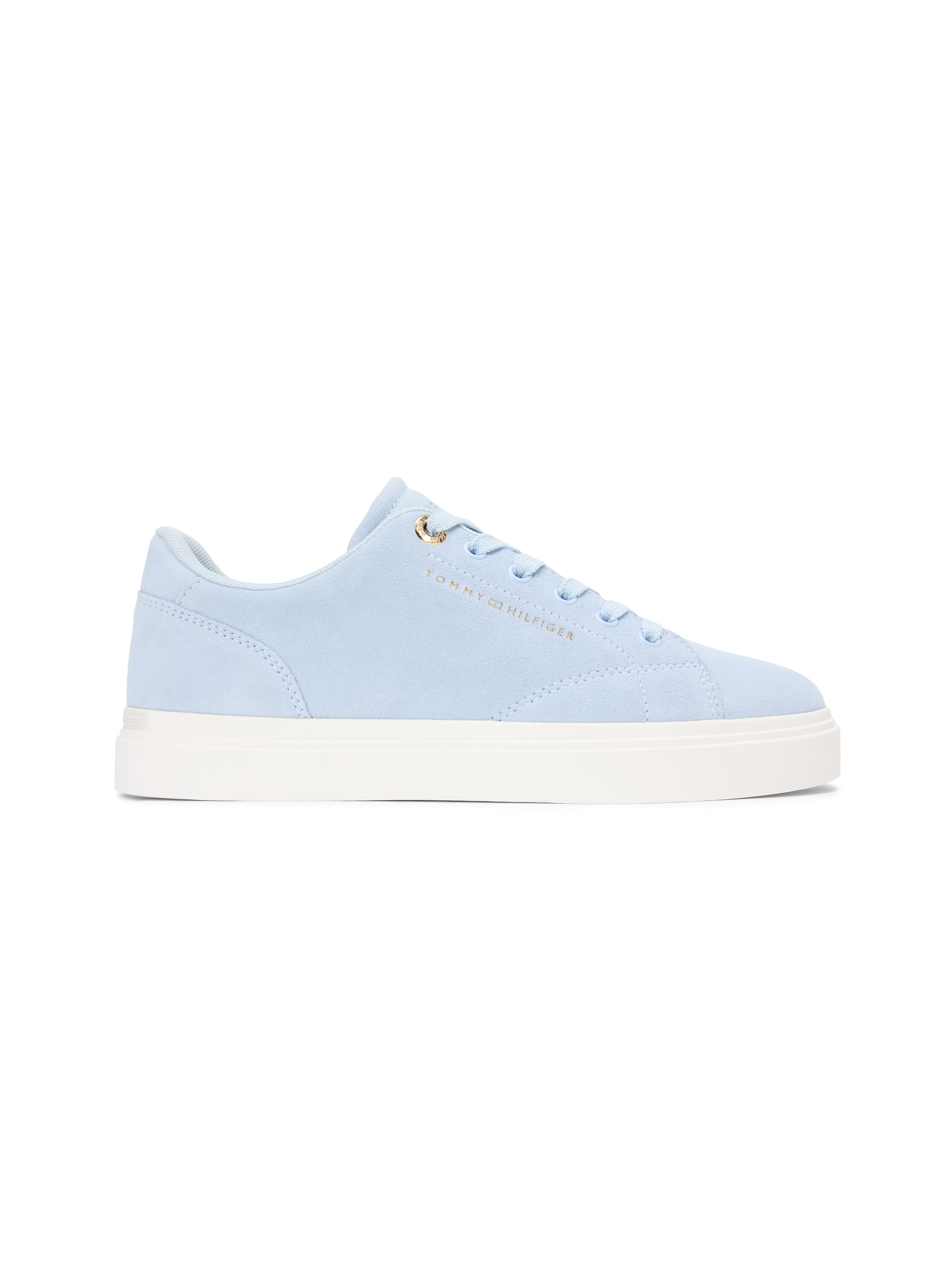 Tommy Hilfiger Plateausneaker »TH FEMININE CUPSOLE SUEDE«  Freizeitschuh, Halbschuh, Schnürer mit Logoschriftzügen