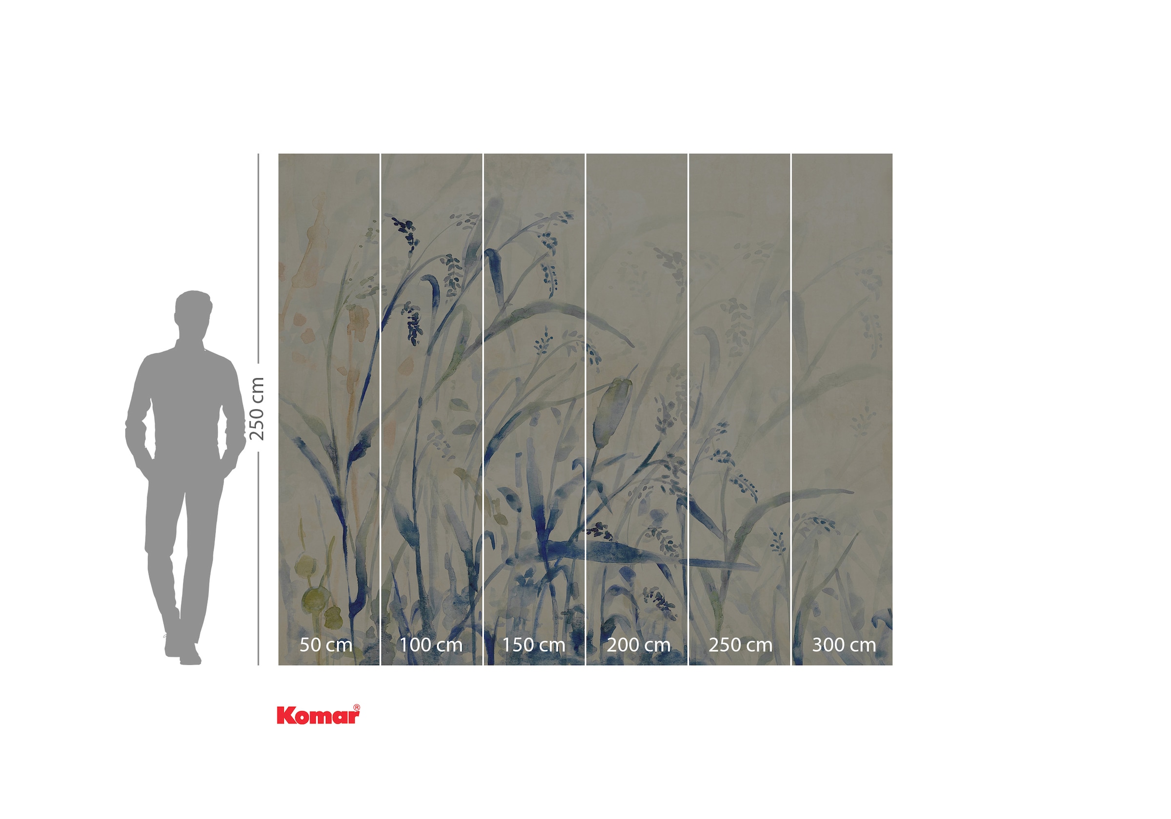 Komar Fototapete »Komar Vlies Fototapete - Aquarel-Field - Grösse 300 x 250 cm« bedruckt glatt