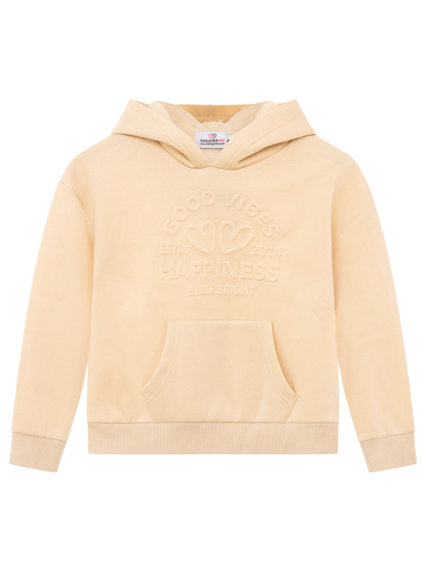 Zwillingsherz Hoodie »"Happiness Vibes"«, Mini-Me,mit Stickerei und positiver Botschaft
