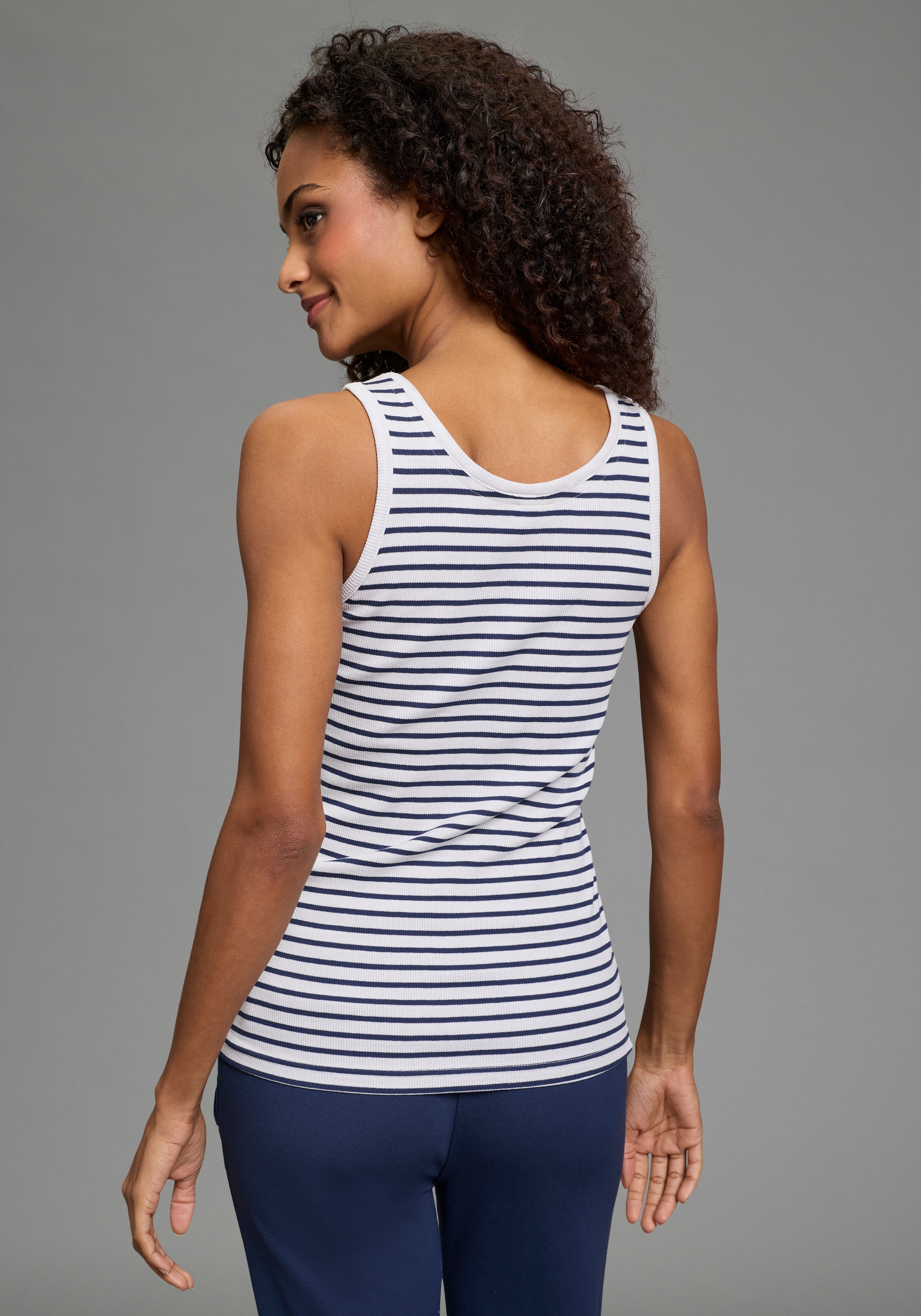 KangaROOS Top à bretelles im maritimen Streifenlook mit Print
